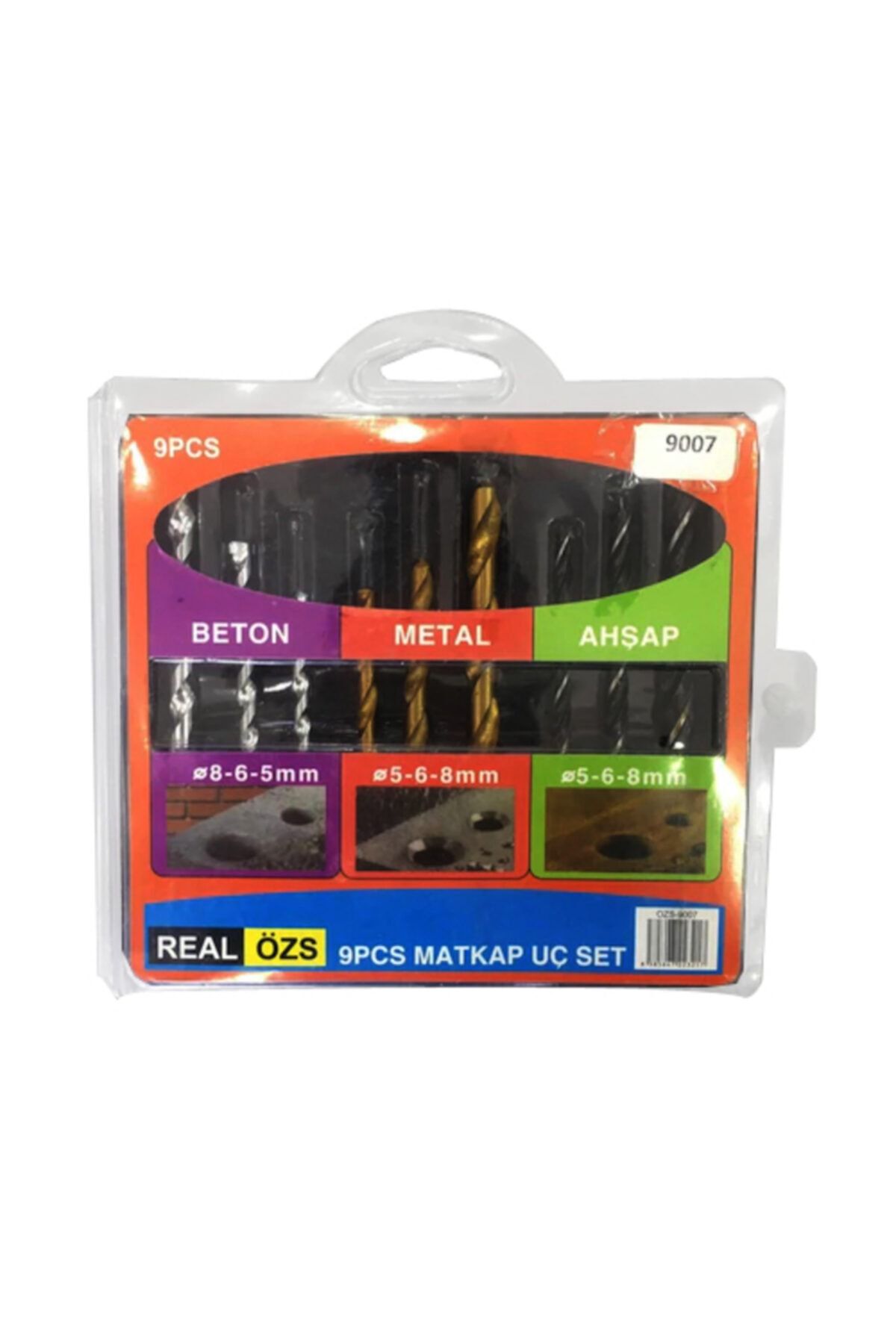 Real Özs Real Çelik Duvar Ahşap Matkap Ucu 9 Lu Set