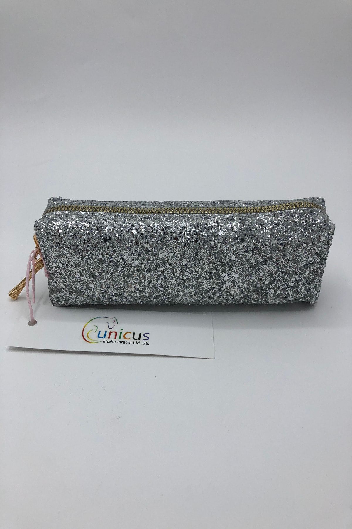 UNICUS Özel Tasarım Gümüş Swarovski Taşlı Makyaj Çantası  m6960303202034gü