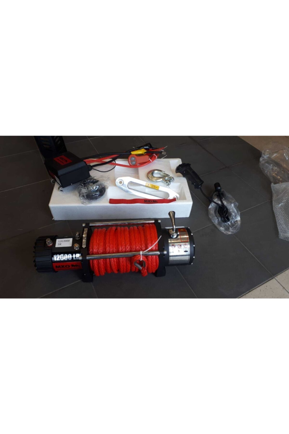 MXO Marka Vinç &offroad& Tambur Sentetik Halat 12000 Lb 12 Volt