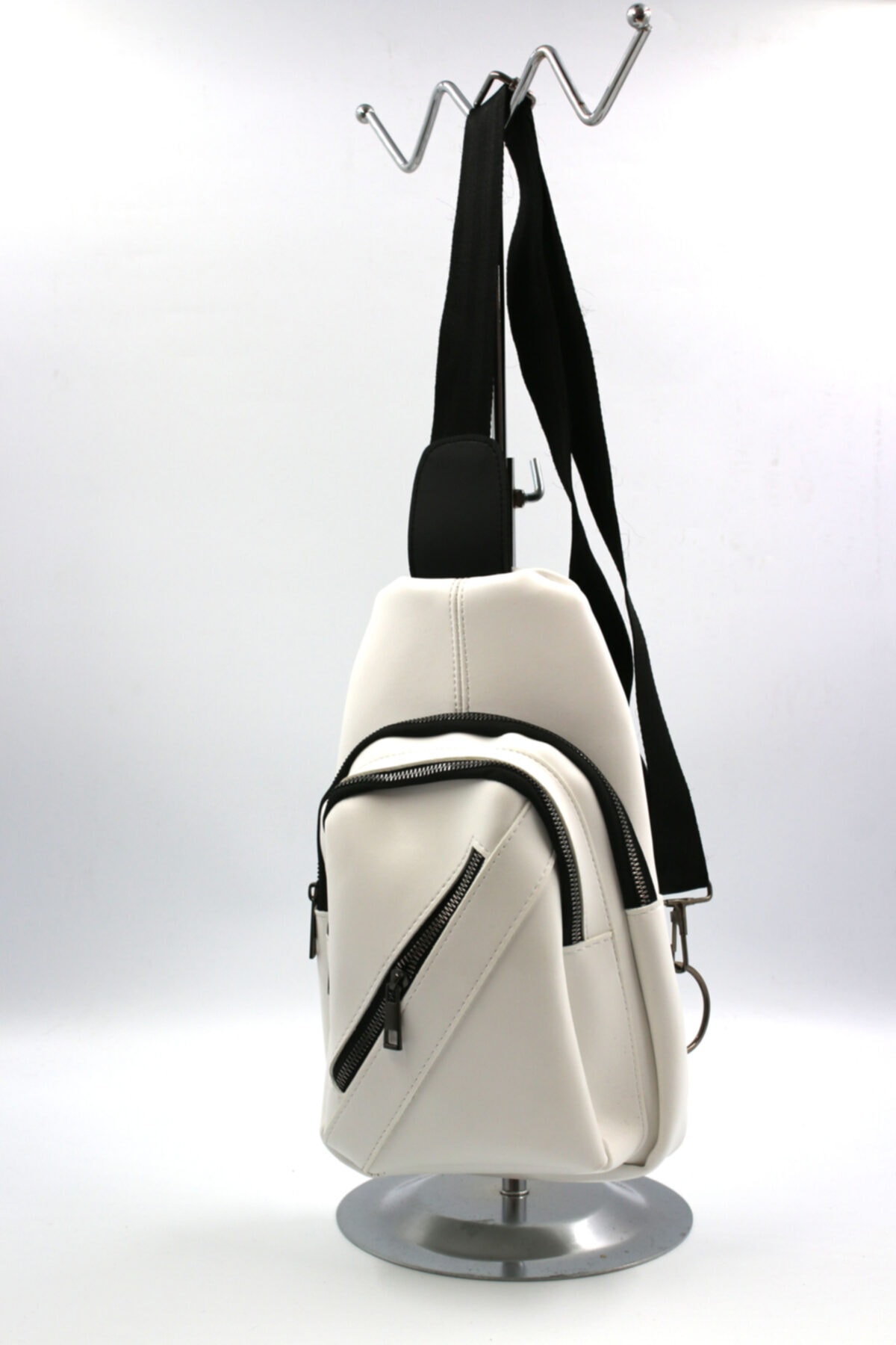 HONEY BAG Kadın Beyaz 3 Bölmeli Bel Çantası