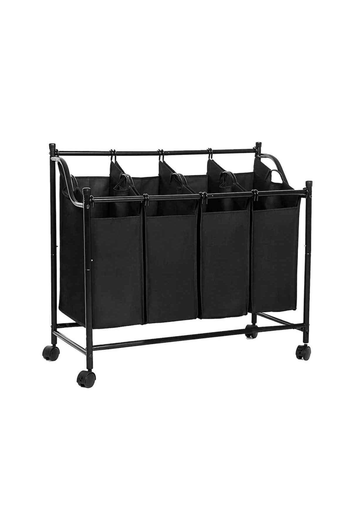 Weblonya Çamaşır Sepeti 4lü Kirli Sepeti Tekerlekli Sepet 3074