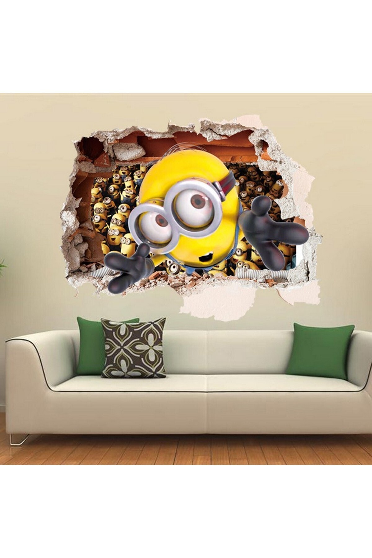 CRYSTAL KIDS Bebek Ve Çocuk Odası Duvar Dekoru Minions Minyonlar 3d Duvar Sticker Çıkartma