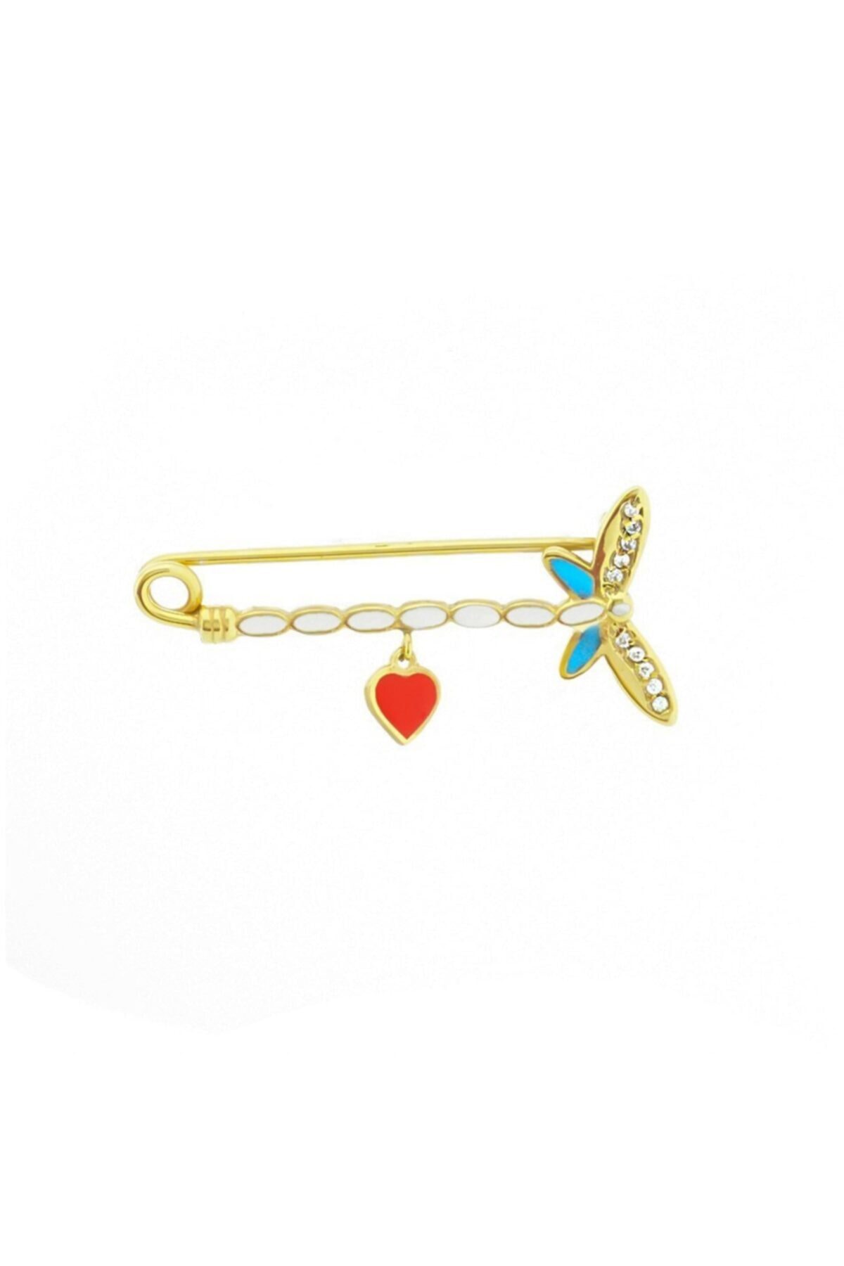 Valentine Diamond Yeni Doğan  Kalp Sarkaçlı Kelebek Bebek Iğnesi