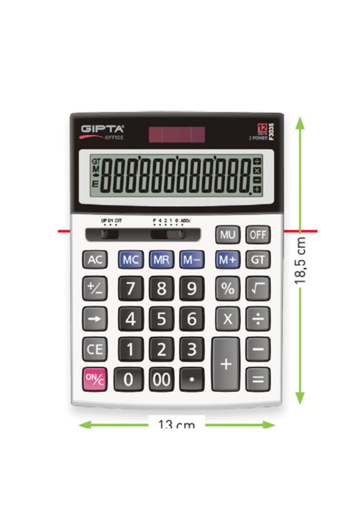 Gıpta Hesap Makinası Masa Üstü 12 Hane F3035