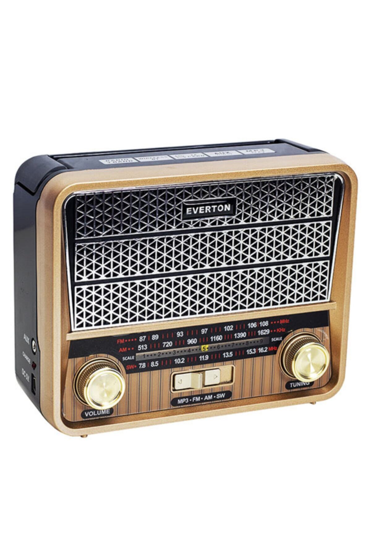 Everton Kahverengi Usb Sd Fm Bluetooth Destekli Nostaljik Radyo Rt-314bt