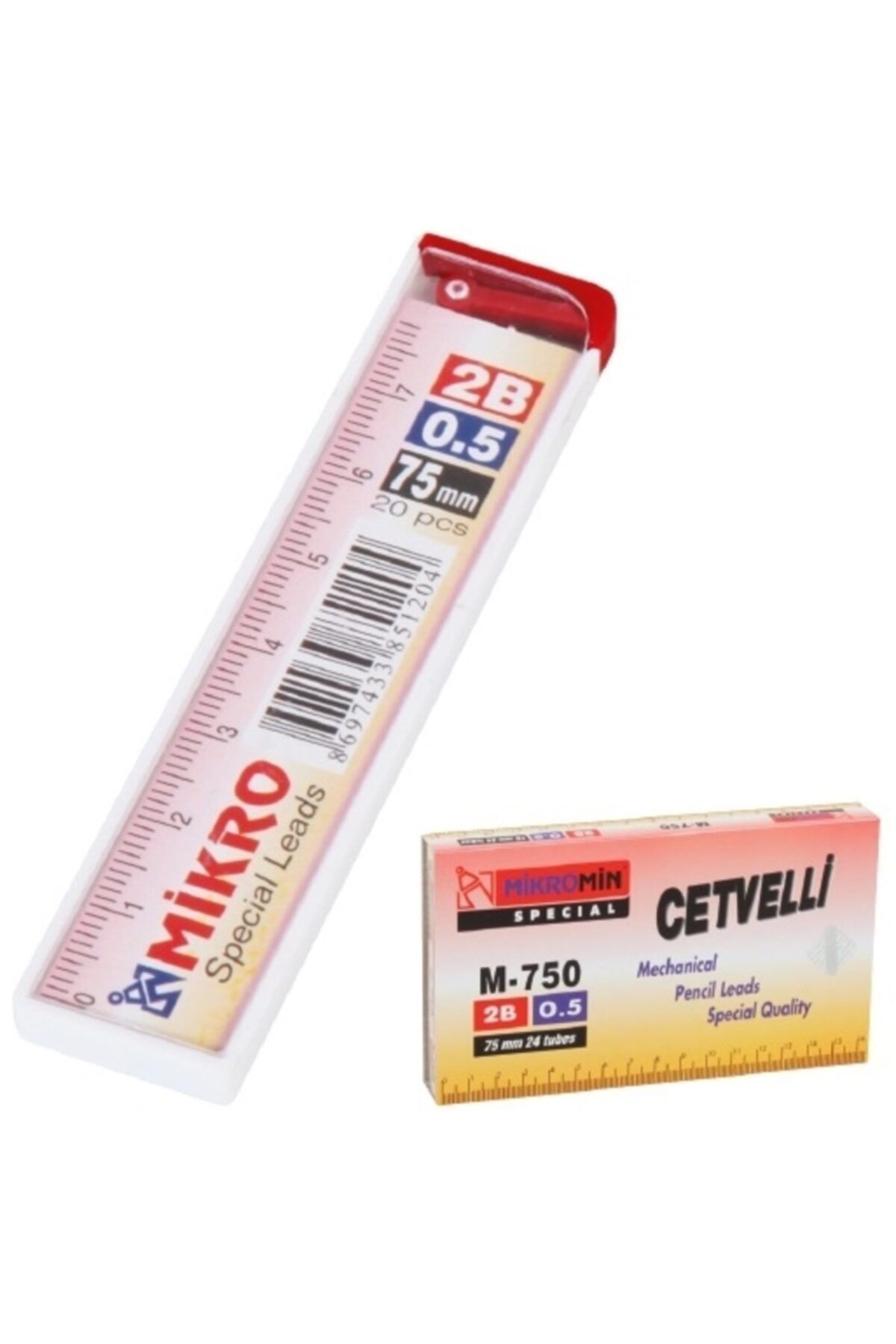 Mikro 24 Lü Paket Min (KALEM UCU) 0.5 Uc 2b Dereceli Cetvelli