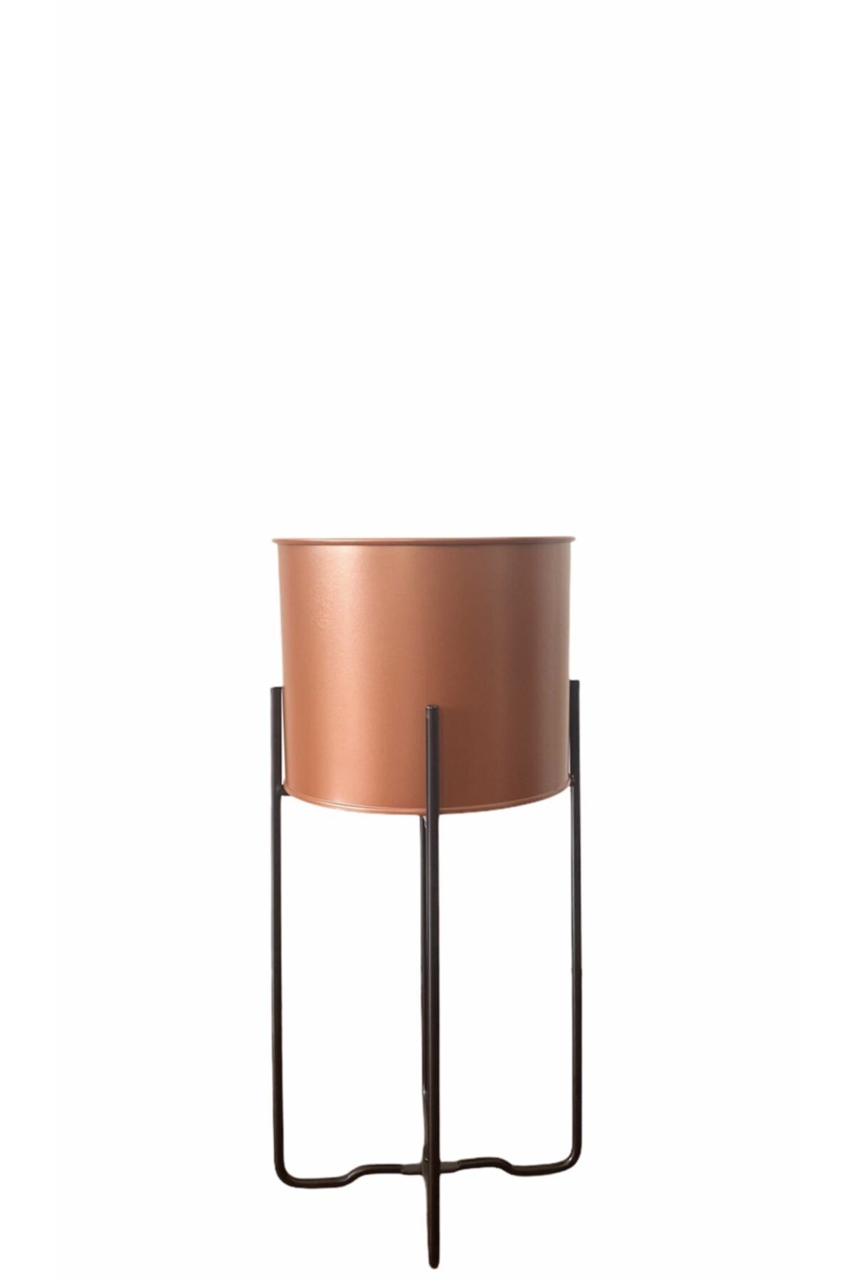 Esy concept Galvaniz Metal Ayaklı Saksı 48 Cm Kiremit