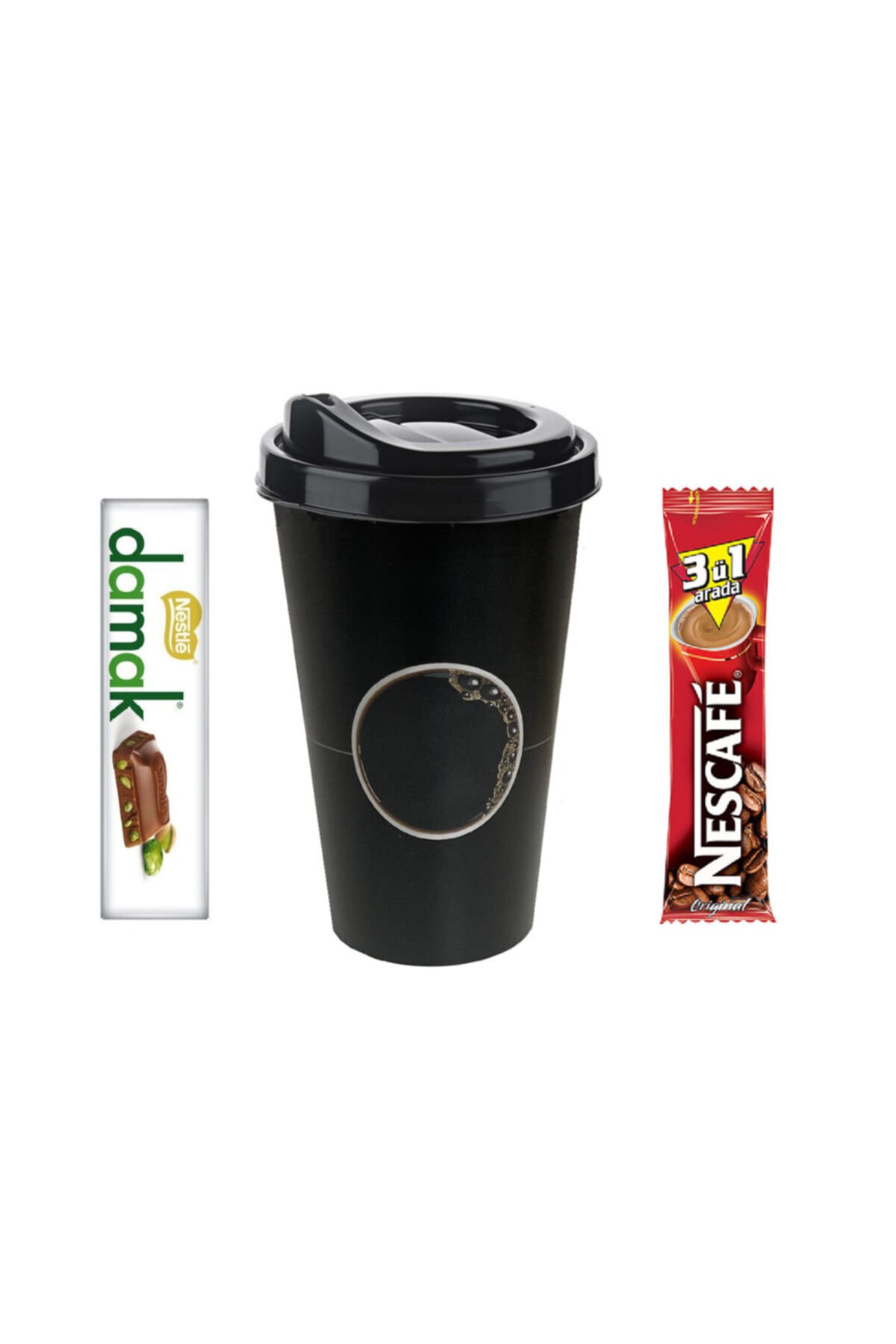 Nescafe 3ü1 Arada&nestle Damak Çikolata&kapaklı Plastik Kahve Bardağı Hediye Seti
