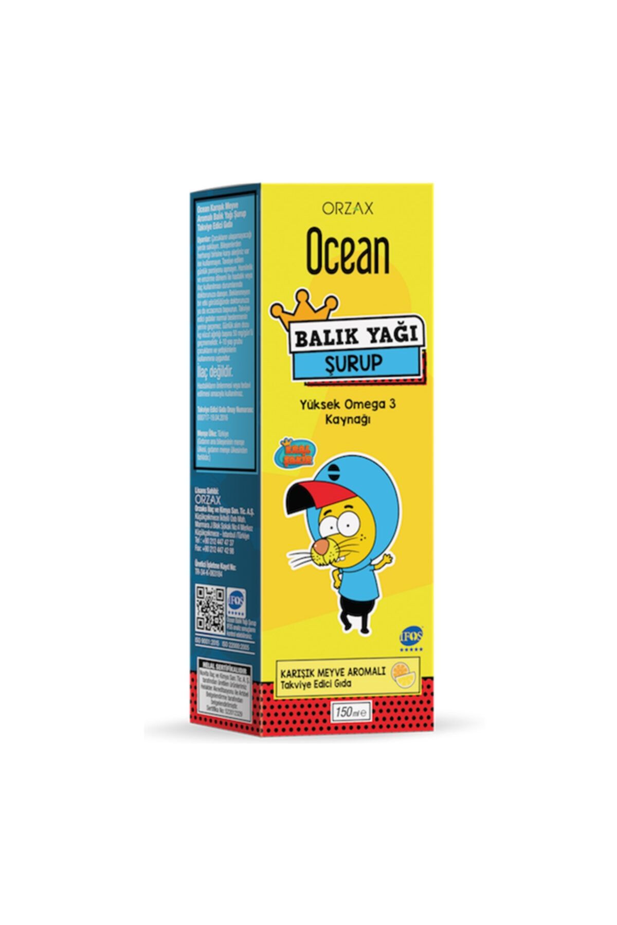 Orzax Karışık Meyve Aromalı Balık Yağı Şurubu