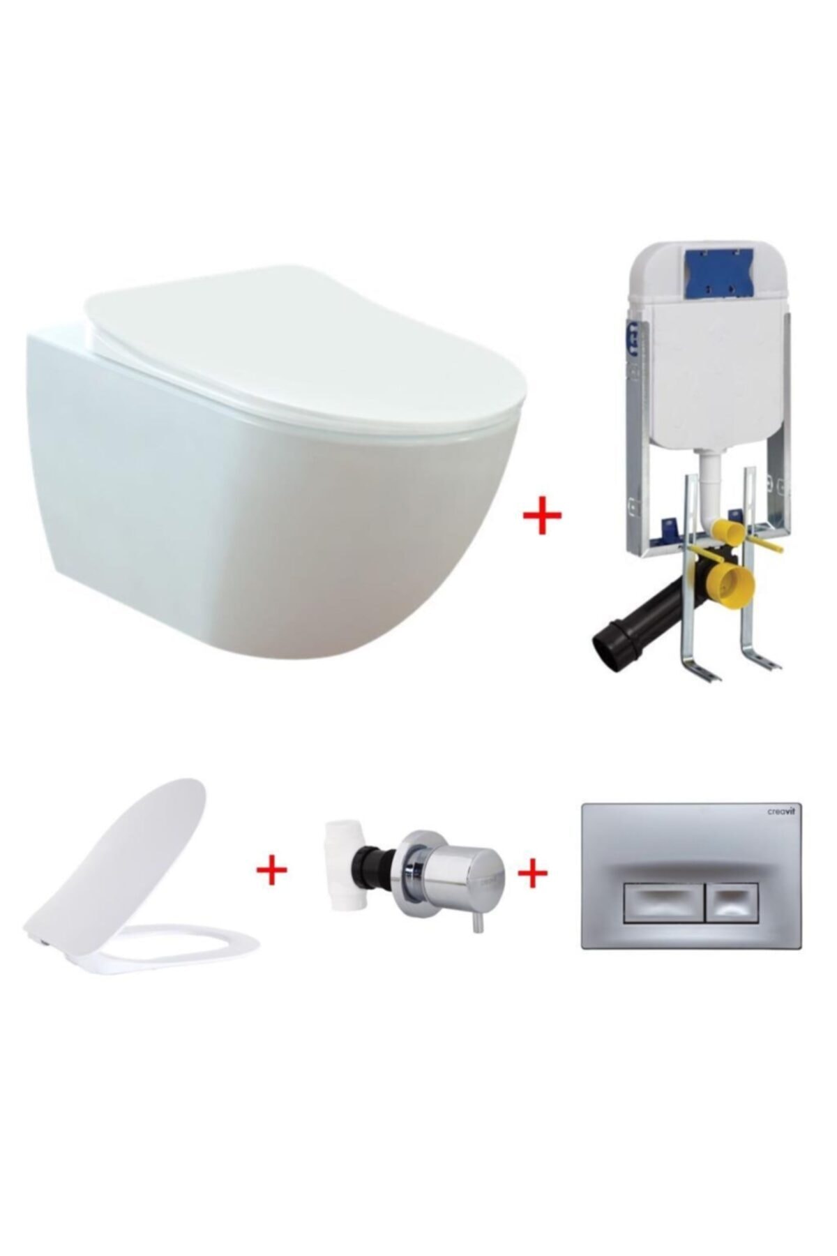 Creavit Fe322 Kanalsız Rimoff Gömme Rezervuar Set
