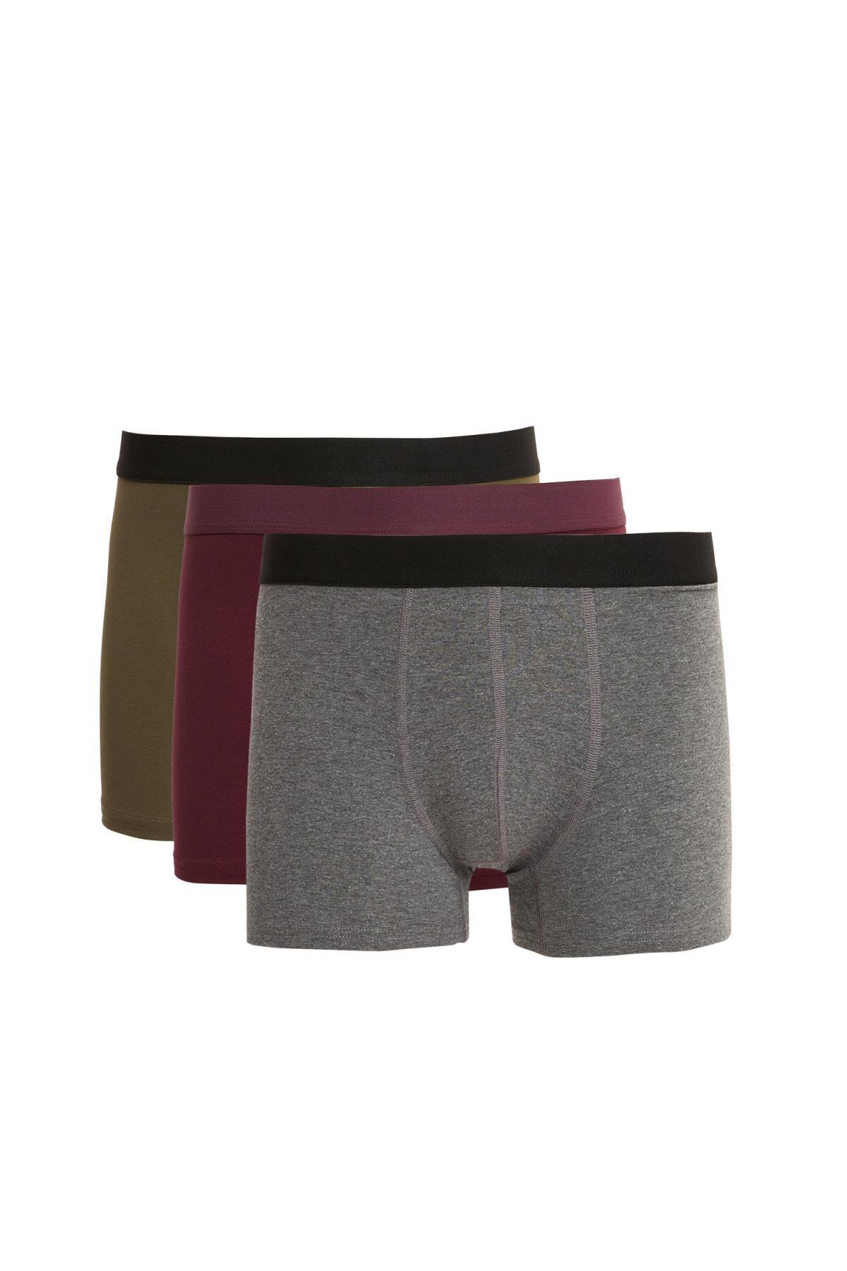 DeFacto Erkek Yeşil Esnek Kumaş Standart Kalıp 3'Lü Boxer S1718AZ20AU