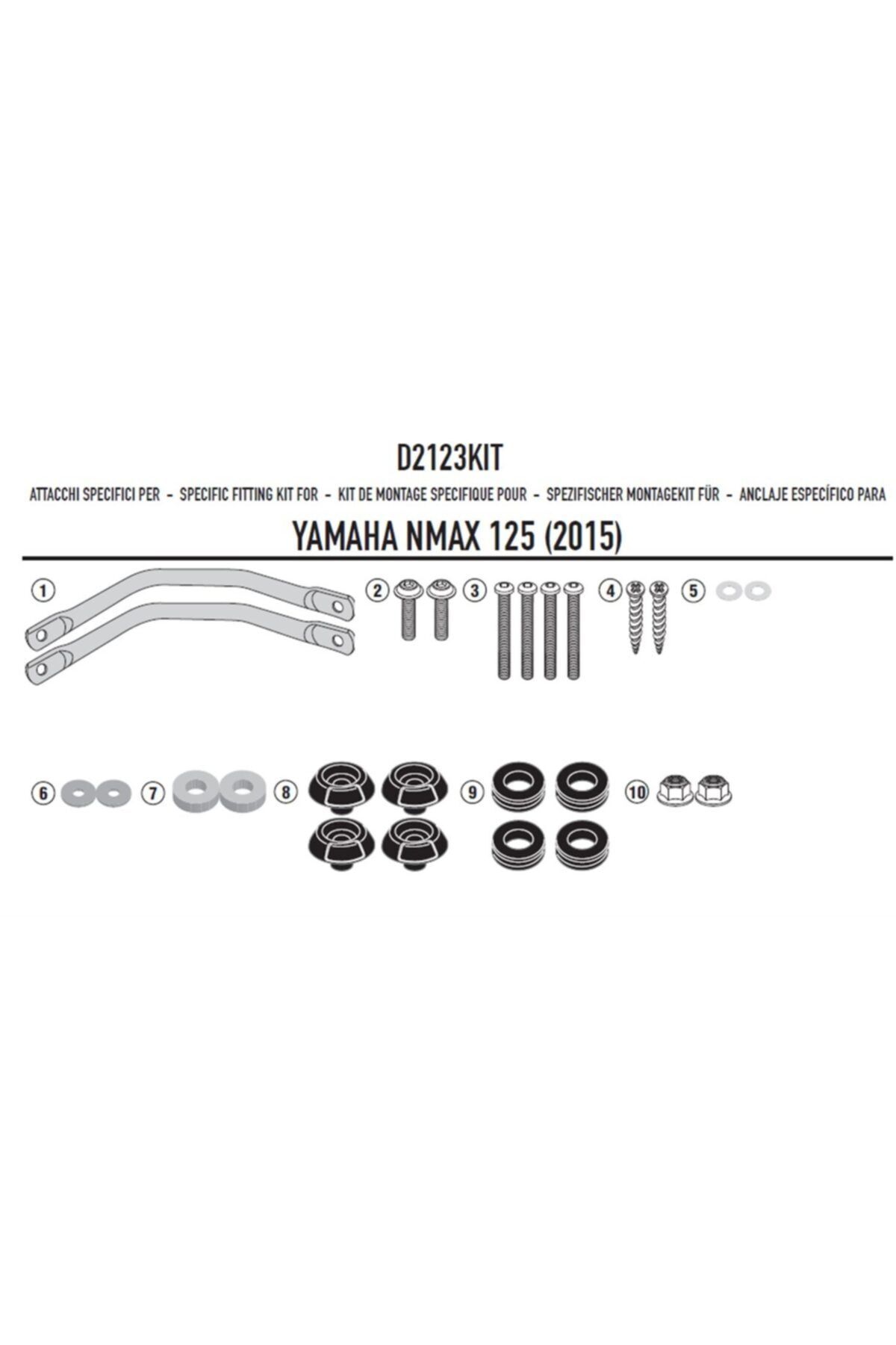 Givi D2123kit Yamaha N-max 125-155 (15-18) Rüzgar Siperlik Baglantısı