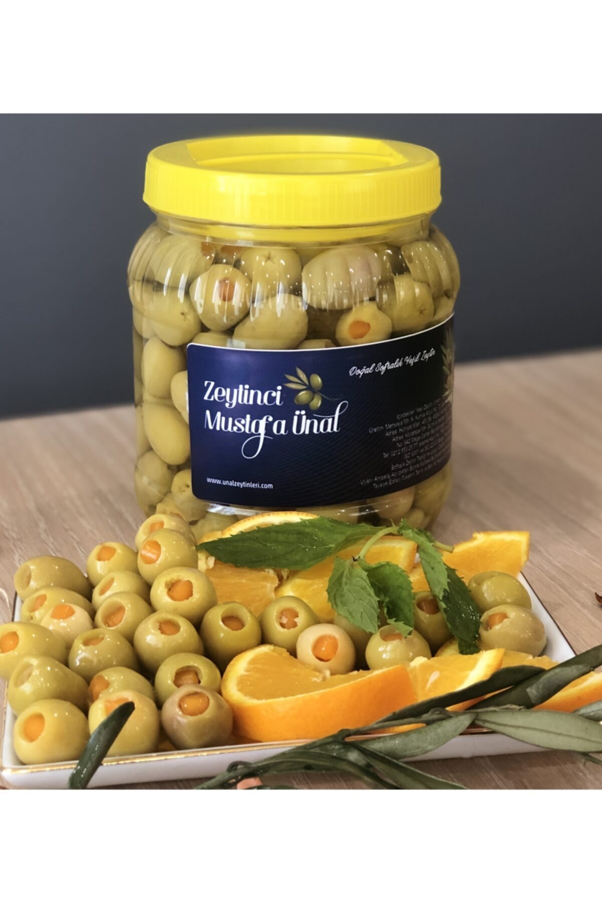 Zeytinci Mustafa Ünal 1 Kg Portakal Dolgulu Yeşil Zeytin