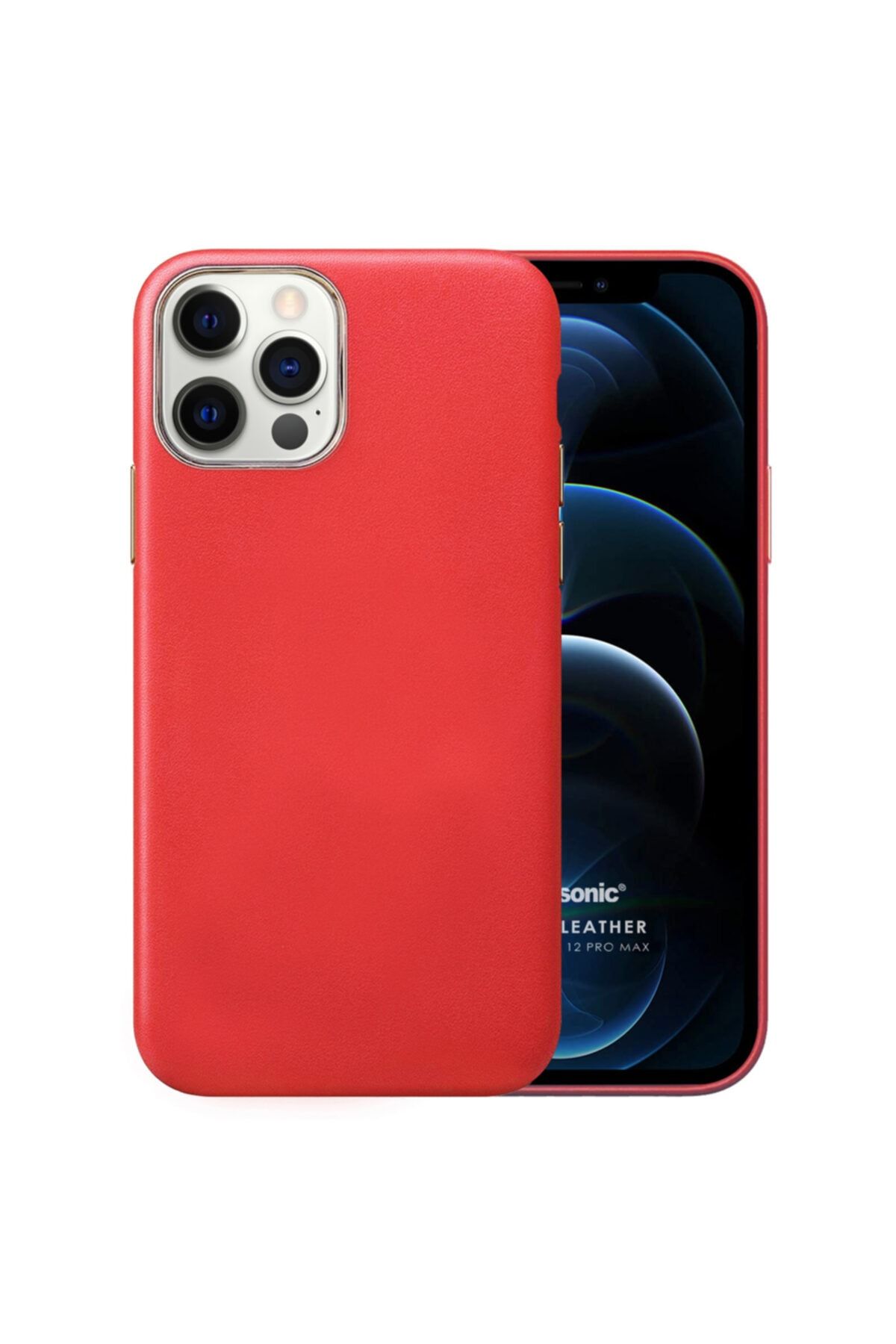 Microsonic Apple Iphone 12 Pro Max Kılıf Luxury Leather Kırmızı 1