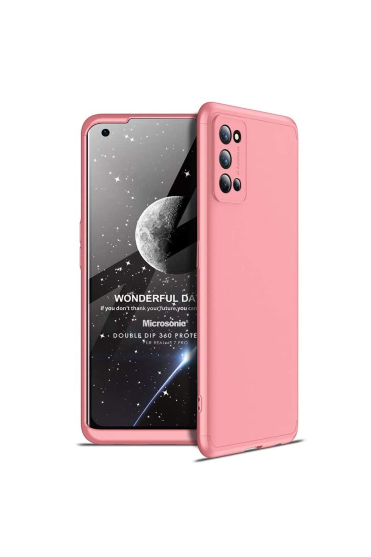 Microsonic Realme 7 Pro Kılıf Double Dip 360 Protective Rose Gold 1