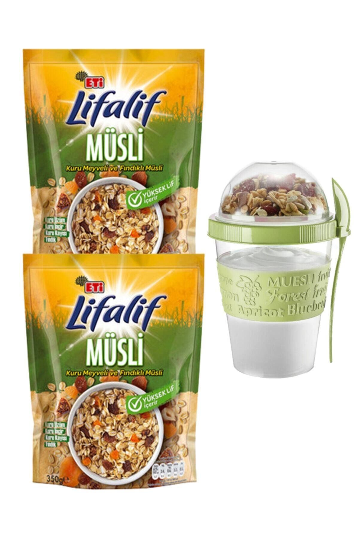 Eti Lifalif Kuru Meyveli & Fındıklı Müsli 350 g x 2 Adet (Mug Hediyeli)