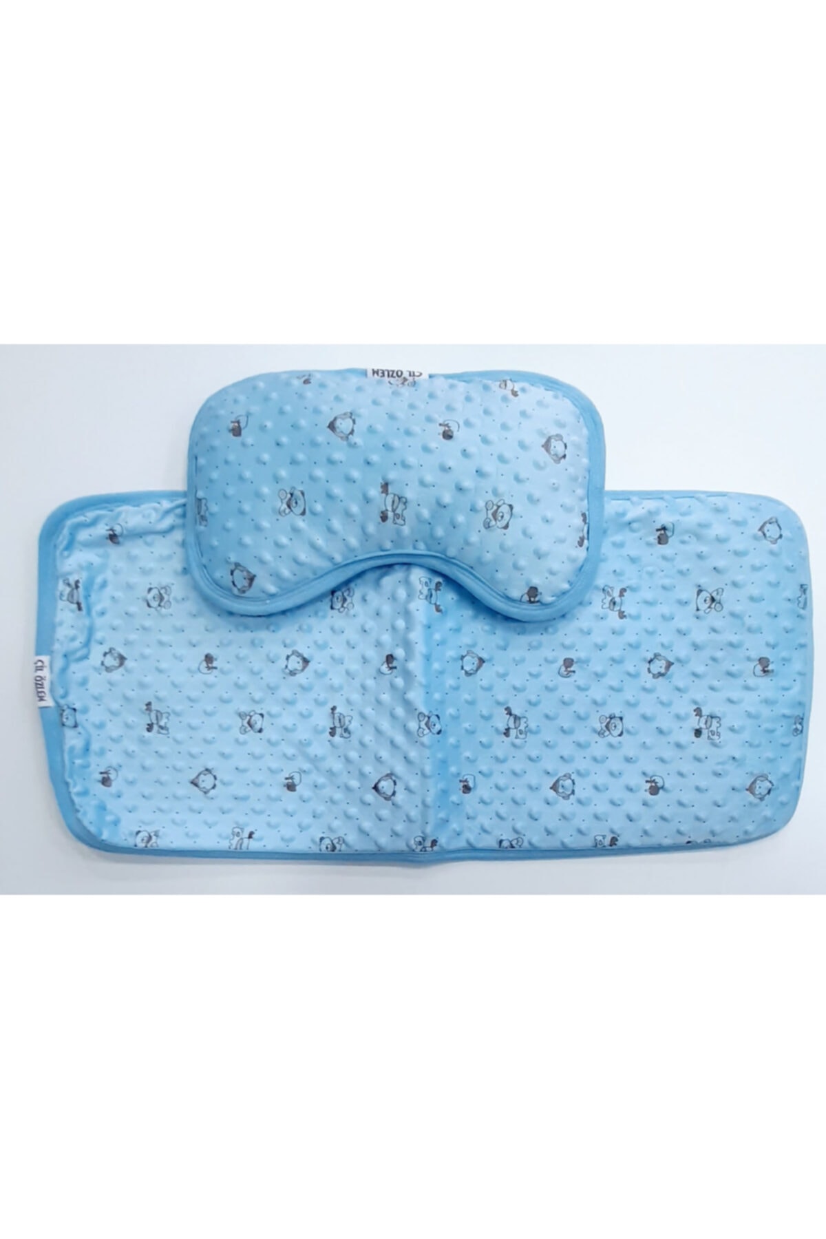 ÖZLEM BEBE Erkek Bebek Mavi Desenli Nohut Alt Açma Minderi