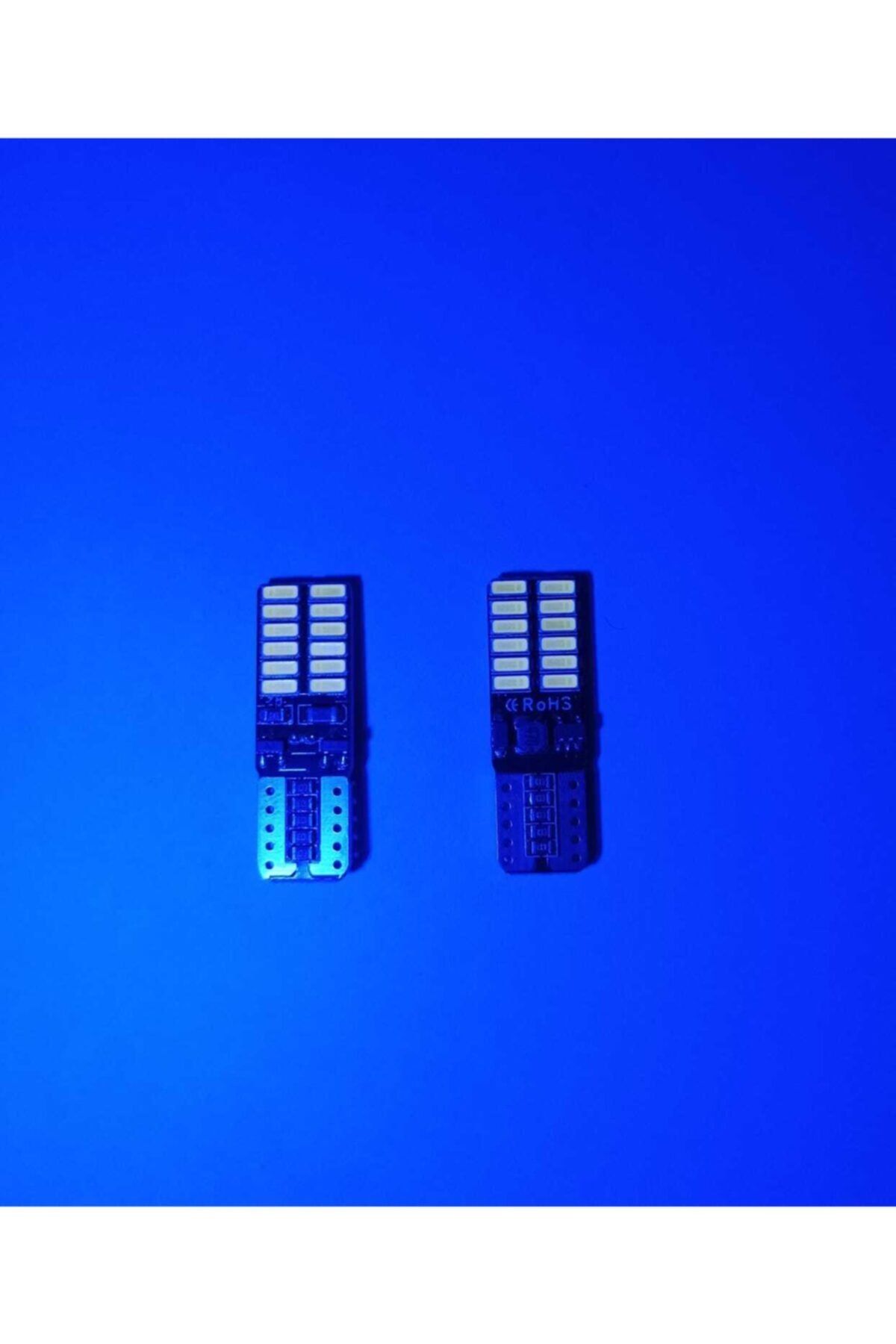BALP Mavi Renk 2 Adet 12v 24v Uyumlu T10 Dipsiz Led Ampul Park Ampulü Gündüz Farı Yüksek Işık Canbuslü
