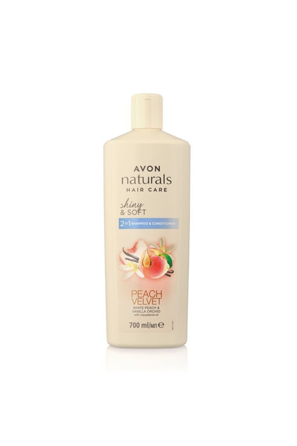 AVON Naturals Hair Care Shiny&soft Beyaz Şeftali Ve Vanilya Kokulu Şampuan Ve Saç Kremi 700 Ml
