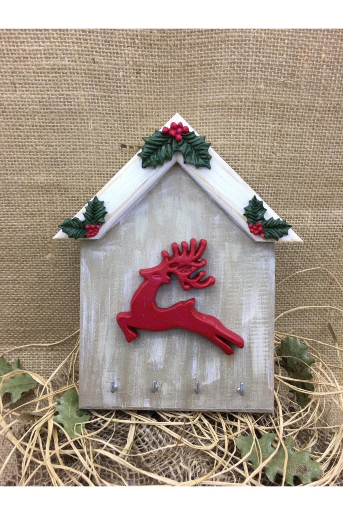 OBİDEV Kırmızı Geyik Anahtar Askısı