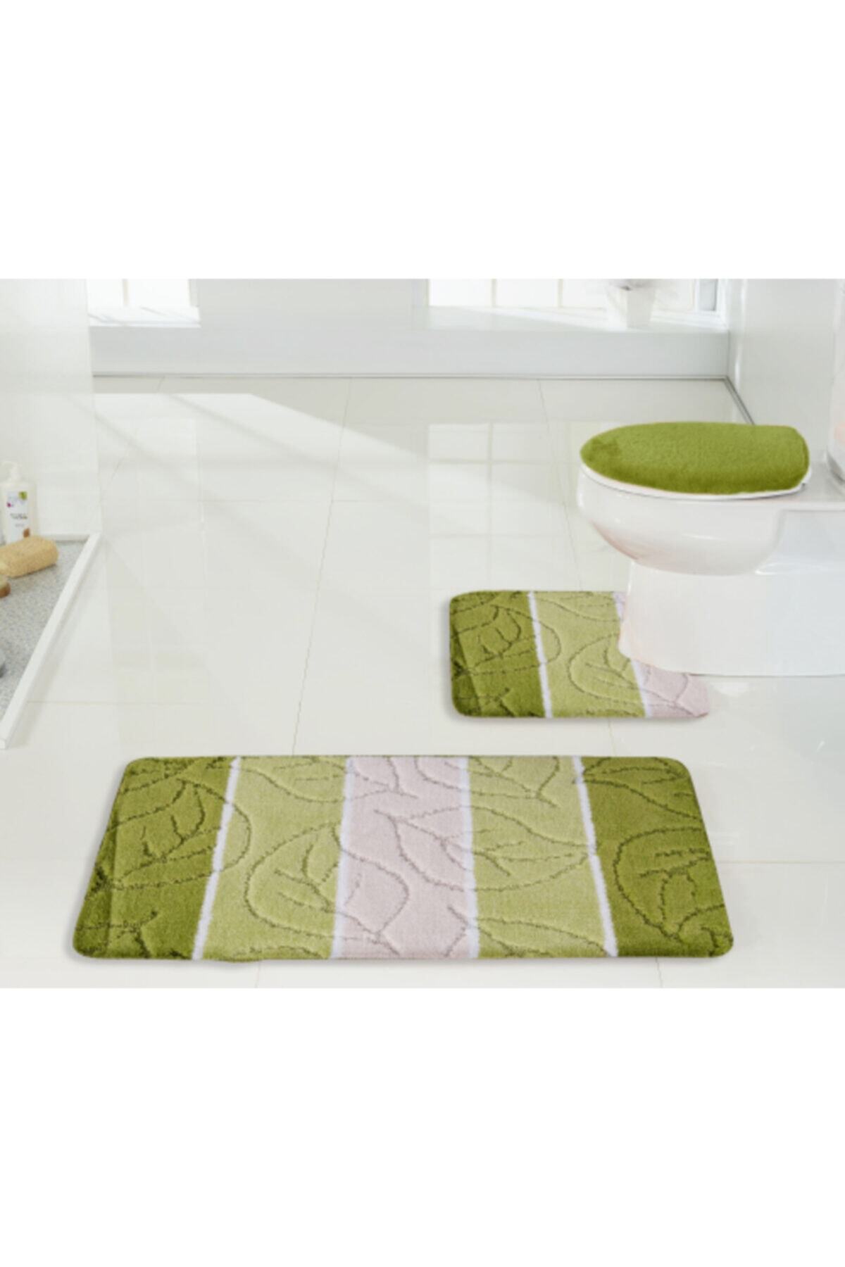 VONALDI HOME 60x100 - 60x50 - 50x50 Flavıa Yeşil 3'lü Klozet Takımı