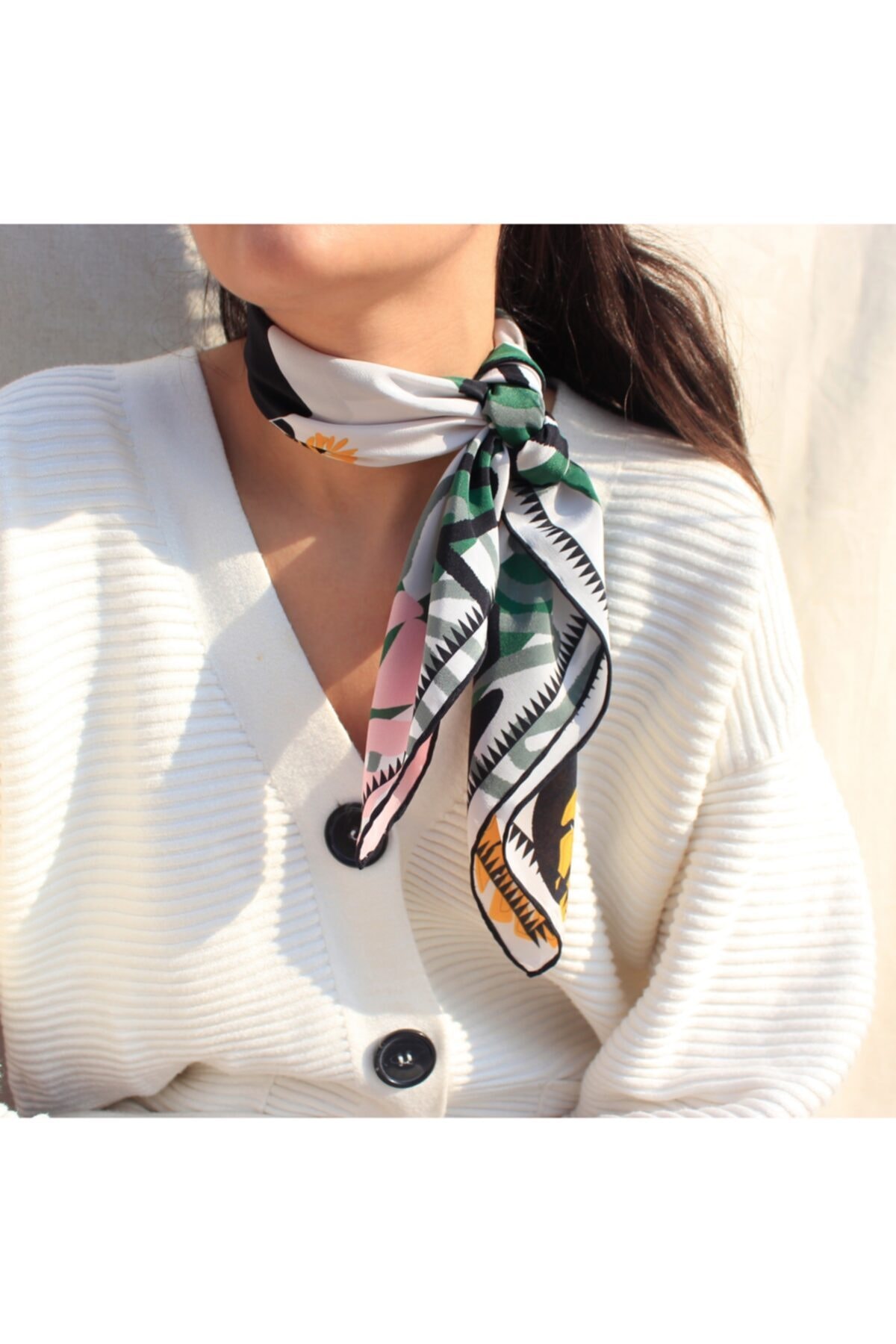 UBEEN Kadın Yeşil Blossom Kiss Green Fular