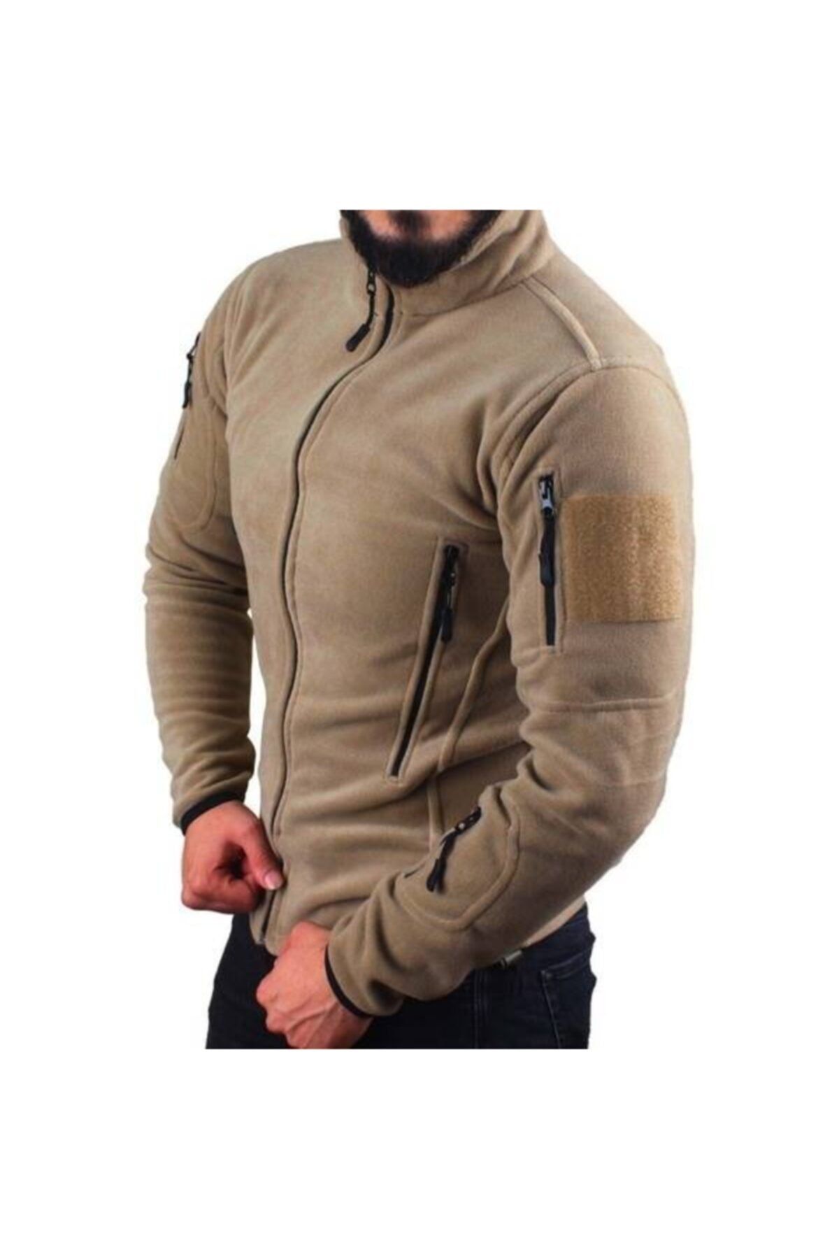 thermoextra Erkek Kum Rengi Taktik Polar Ceket  Mnks30171k