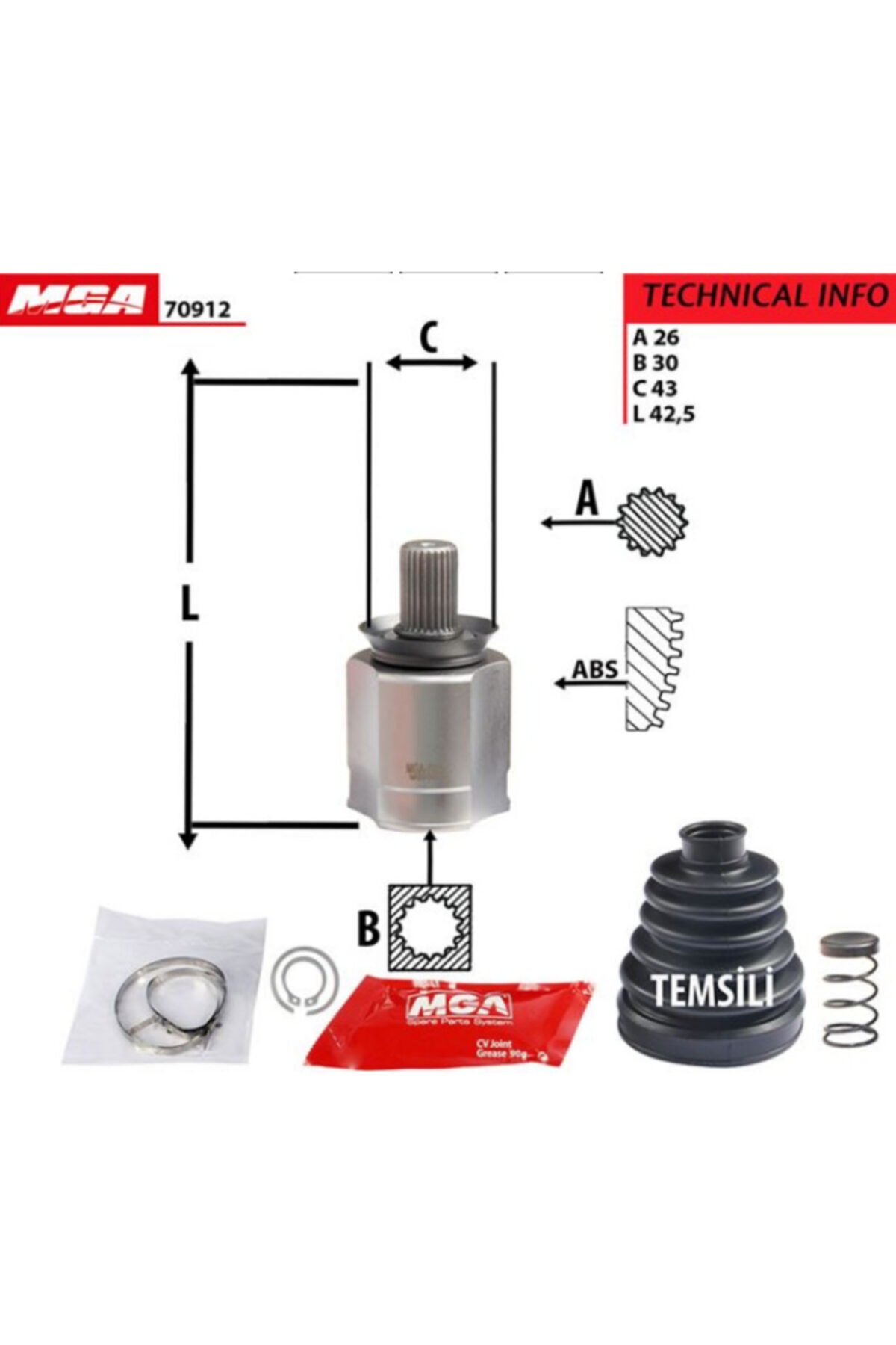 MGA Megane 2 Otomatik Vites Sol Iç Aks Kafası 8200267040