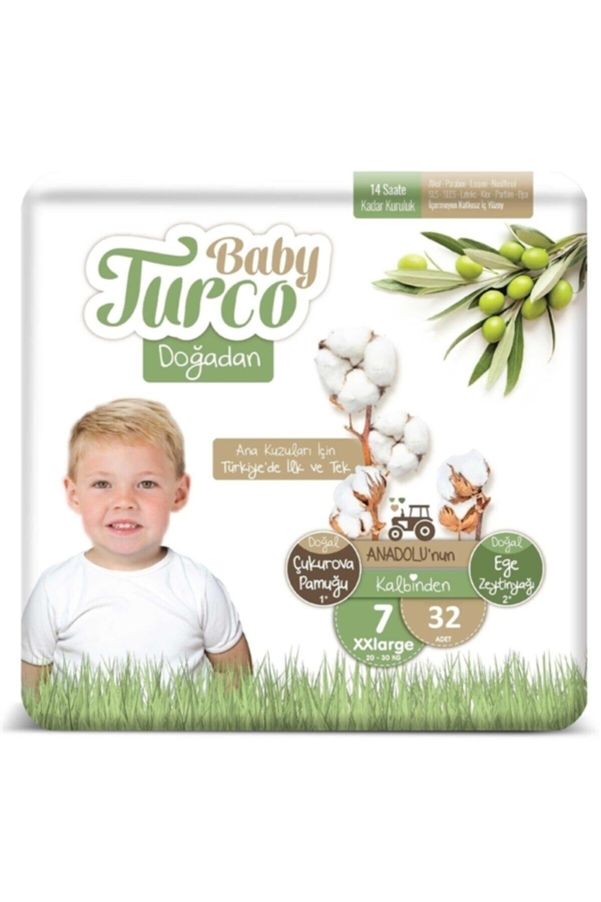 Baby Turco Doğadan 7 Numara Bebek Bezi 20-30 Kg Xxlrge 32 Adet