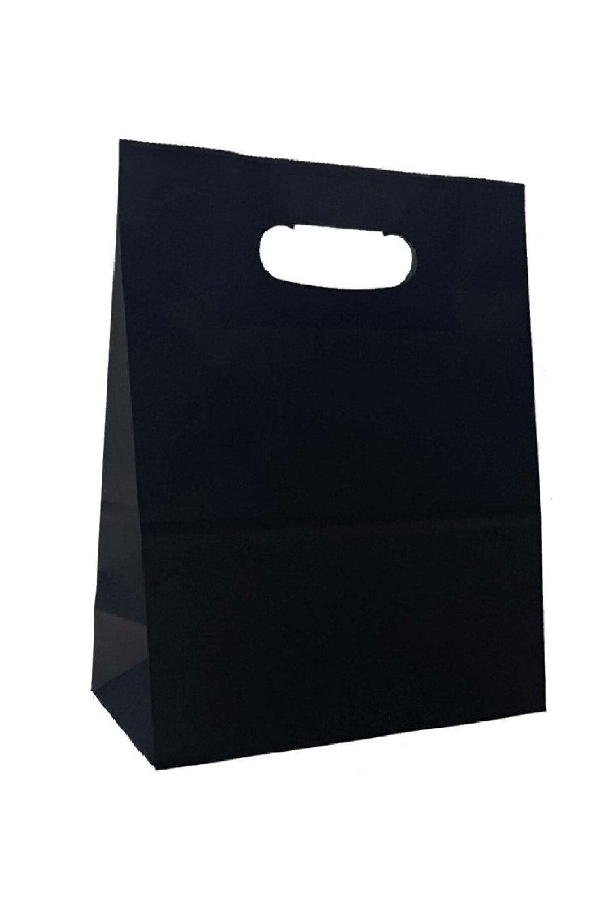 BARAN AMBALAJ 22x11x28 Cm Siyah (1000 Ad) Doğal Kraft Kağıt Poşet/çanta El Geçme Sap
