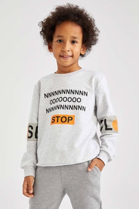 DeFacto Erkek &Ccedil;ocuk Gri Sweatshirt