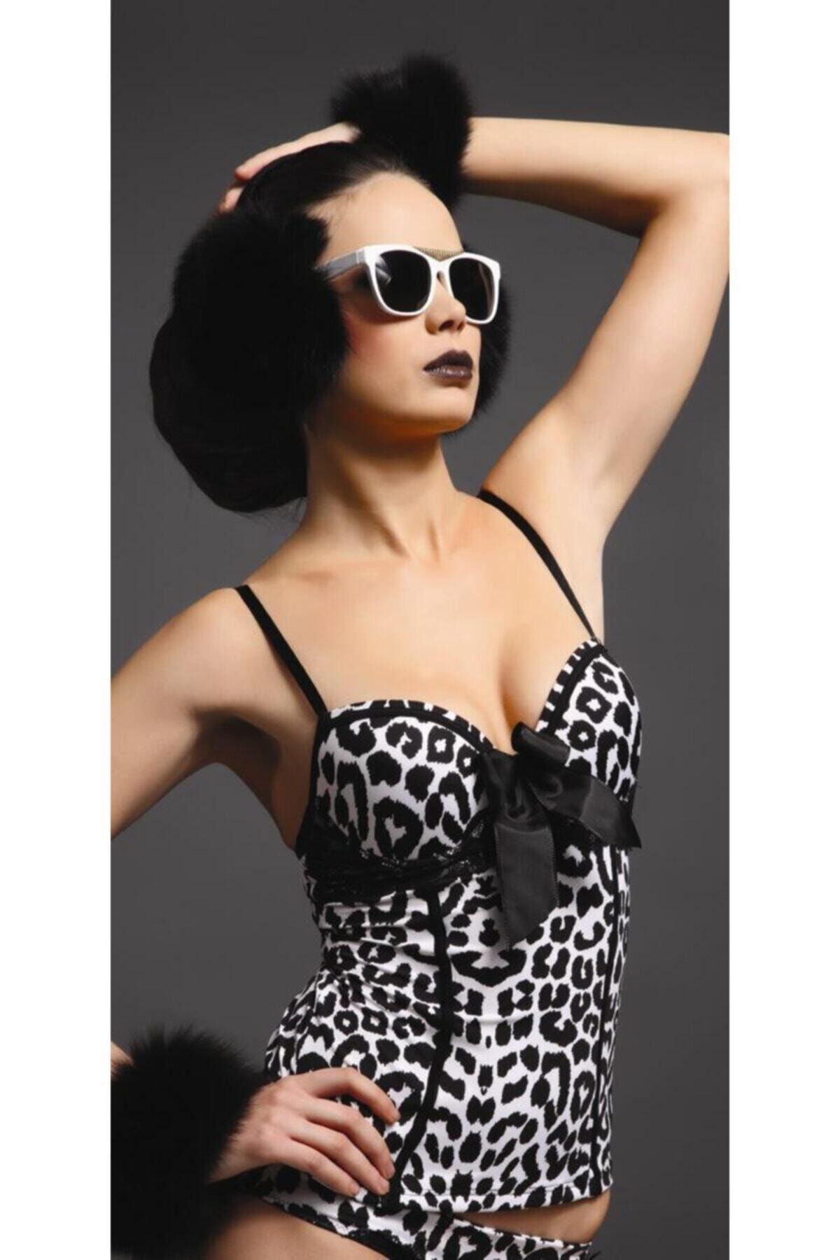 XLady Kadın Kahverengi Leopar Desenli Büstiyer