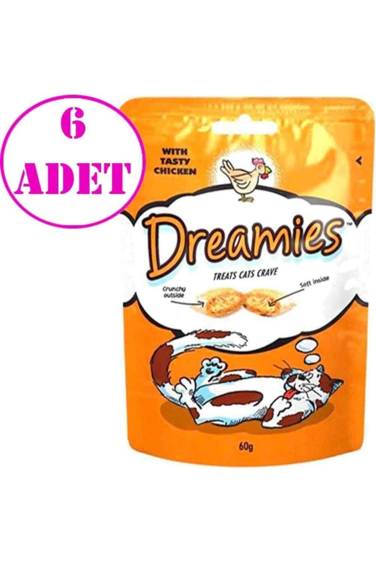 Pedigree Dreamies Tavuklu Kedi Ödülü 60 Gr 6 Ad