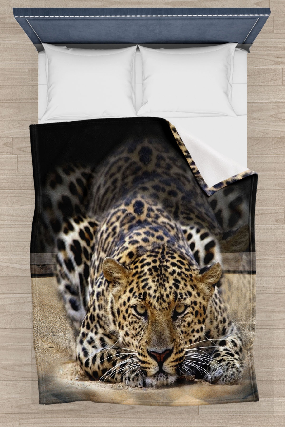 Else Halı Else Siyah Kahve Vahşi Leopar Çift Kişilik 3d Desenli Battaniye
