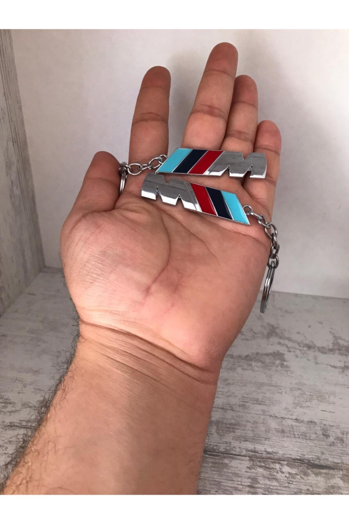 BMW M Metal Krom Kaplı Anahtarlık Çift Yönlüdür 1 Adet