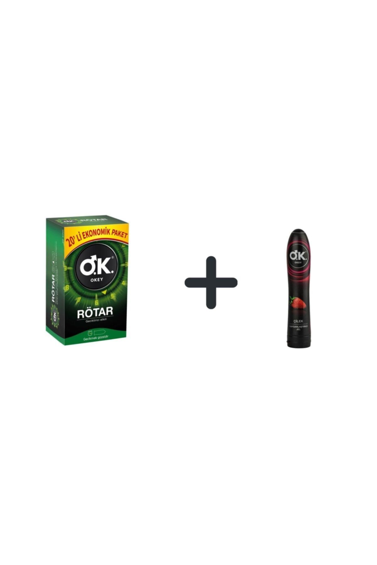 Okey Rötar 20'li Ekonomik Paket + Çilek Aromalı Kayganlaştırıcı Jel