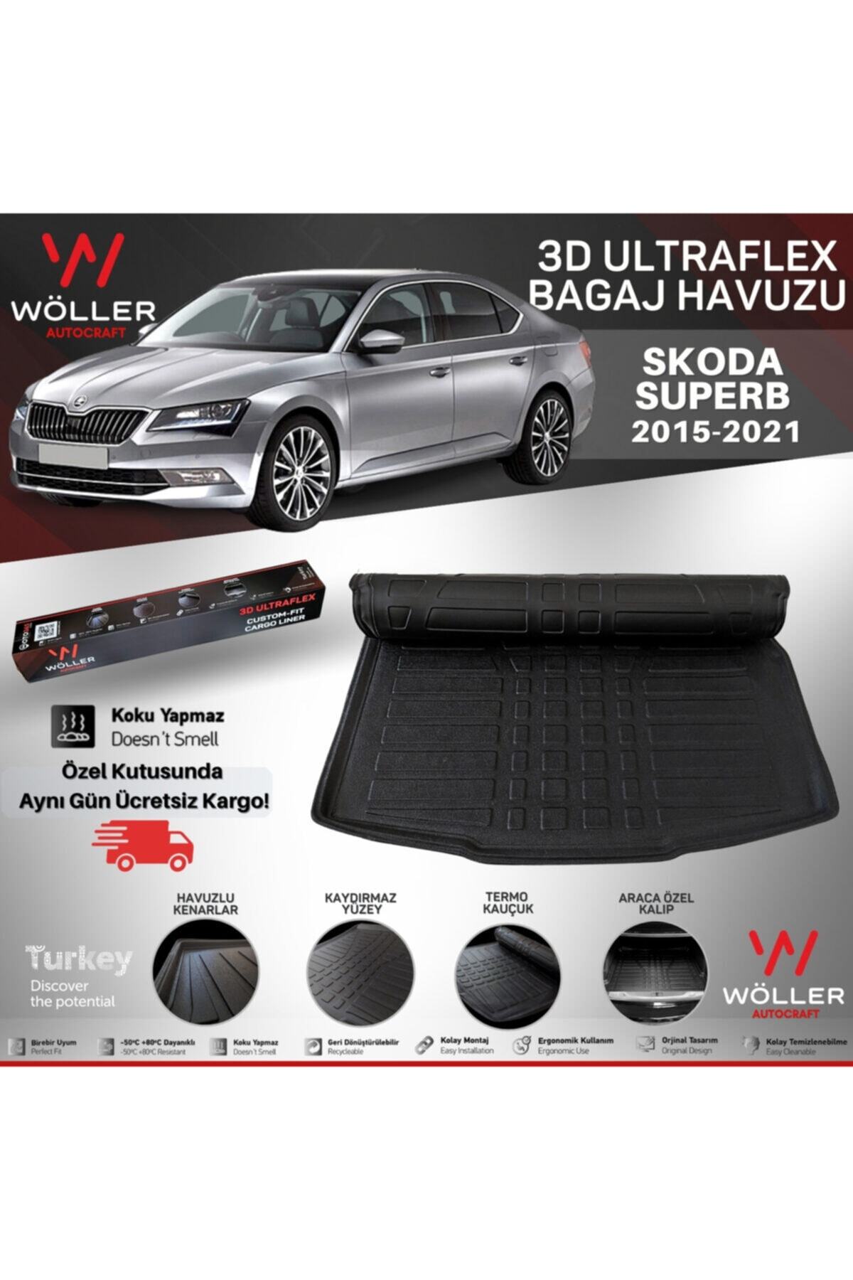 wöller Skoda Superb Bagaj Havuzu 2015 2021 Arası 3d Ultraflex Esnek
