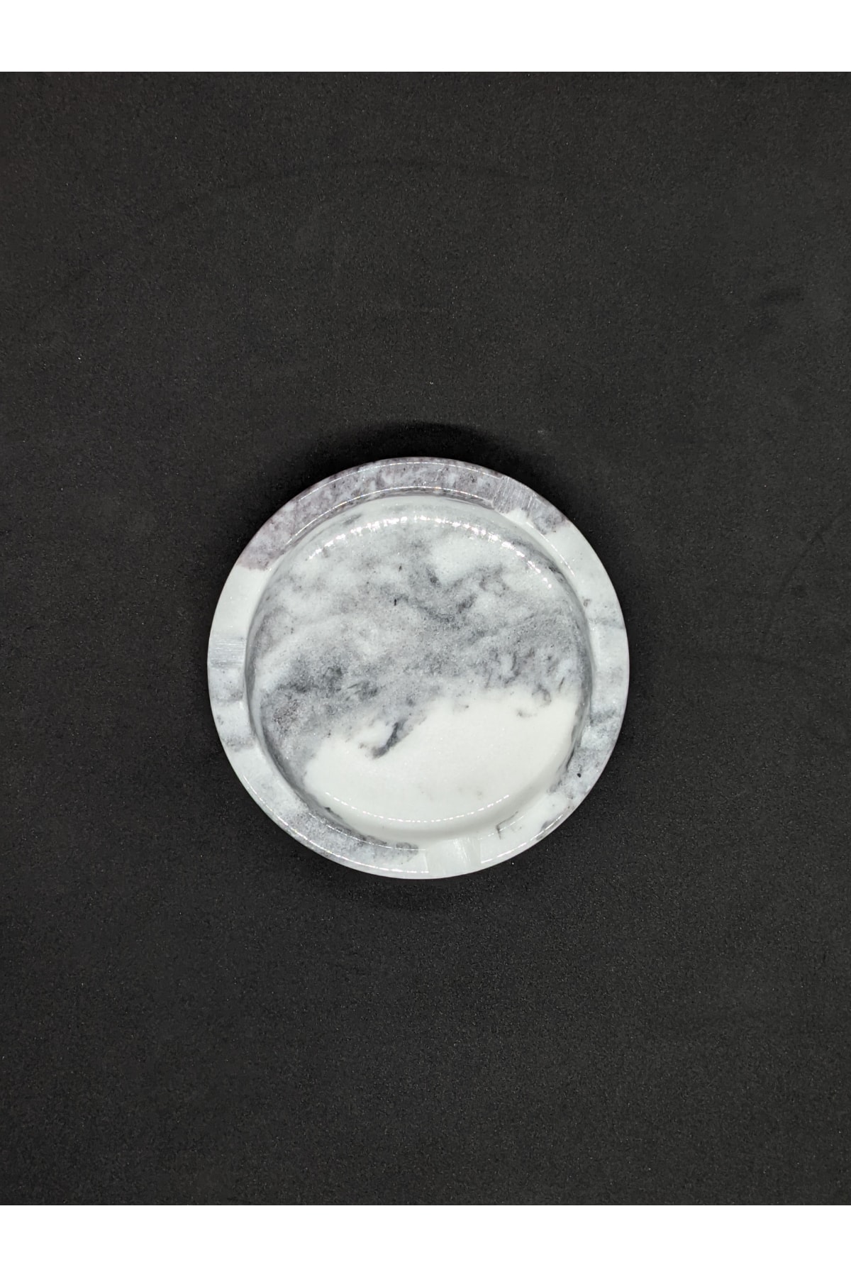 Pergamon Mermer Yuvarlak Kül Tablası Gerçek Mermer Leylak Mermeri