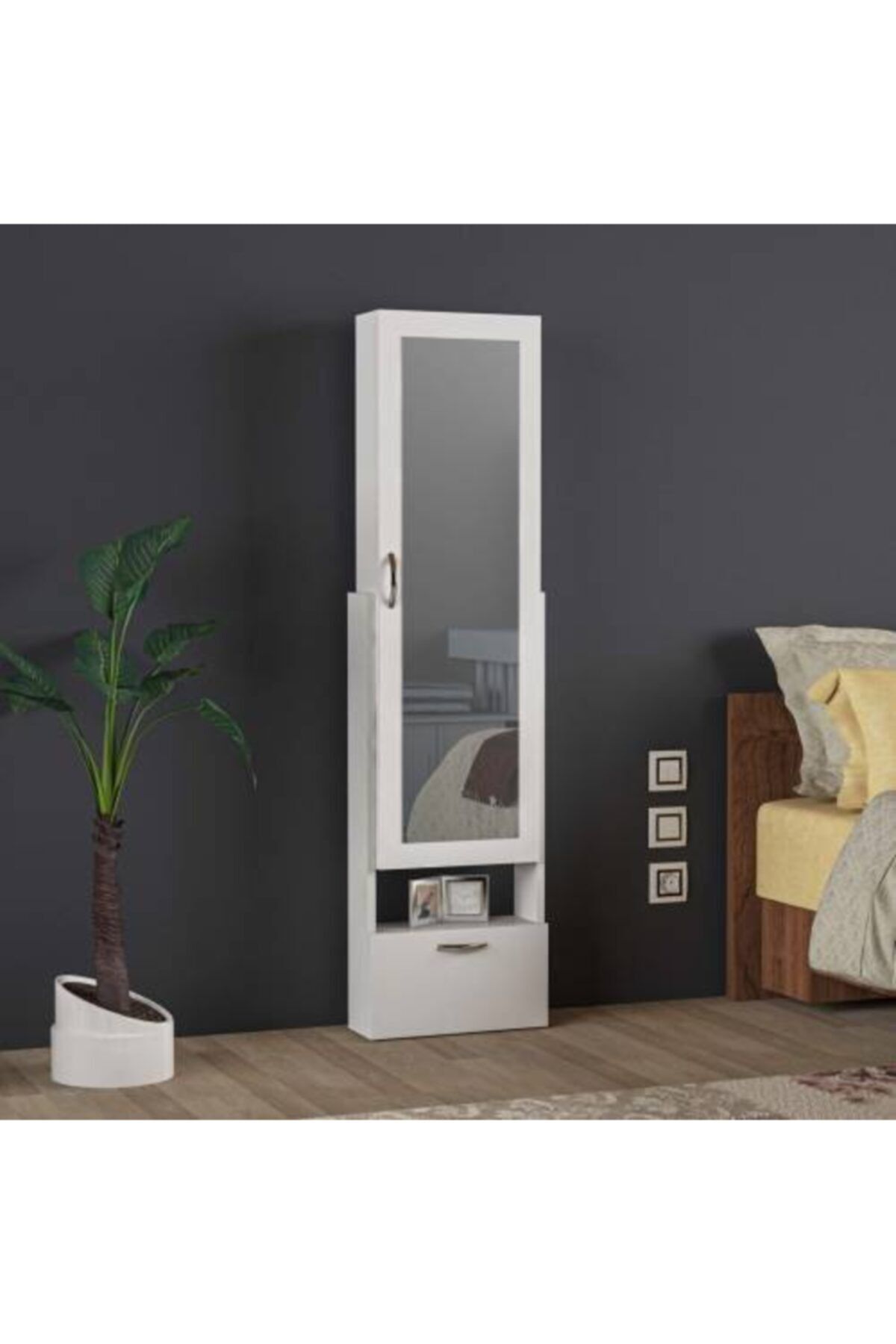 indirim rüzgarı Takı Dolabı Makyaj Malzemeleri Dolabı Aynalı Kapaklı