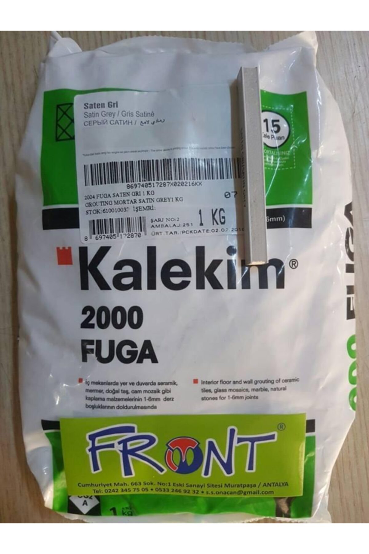 PrestijMagaza Kalekim 2000 Fuga Derz Dolgu 1 Kg Saten Gri