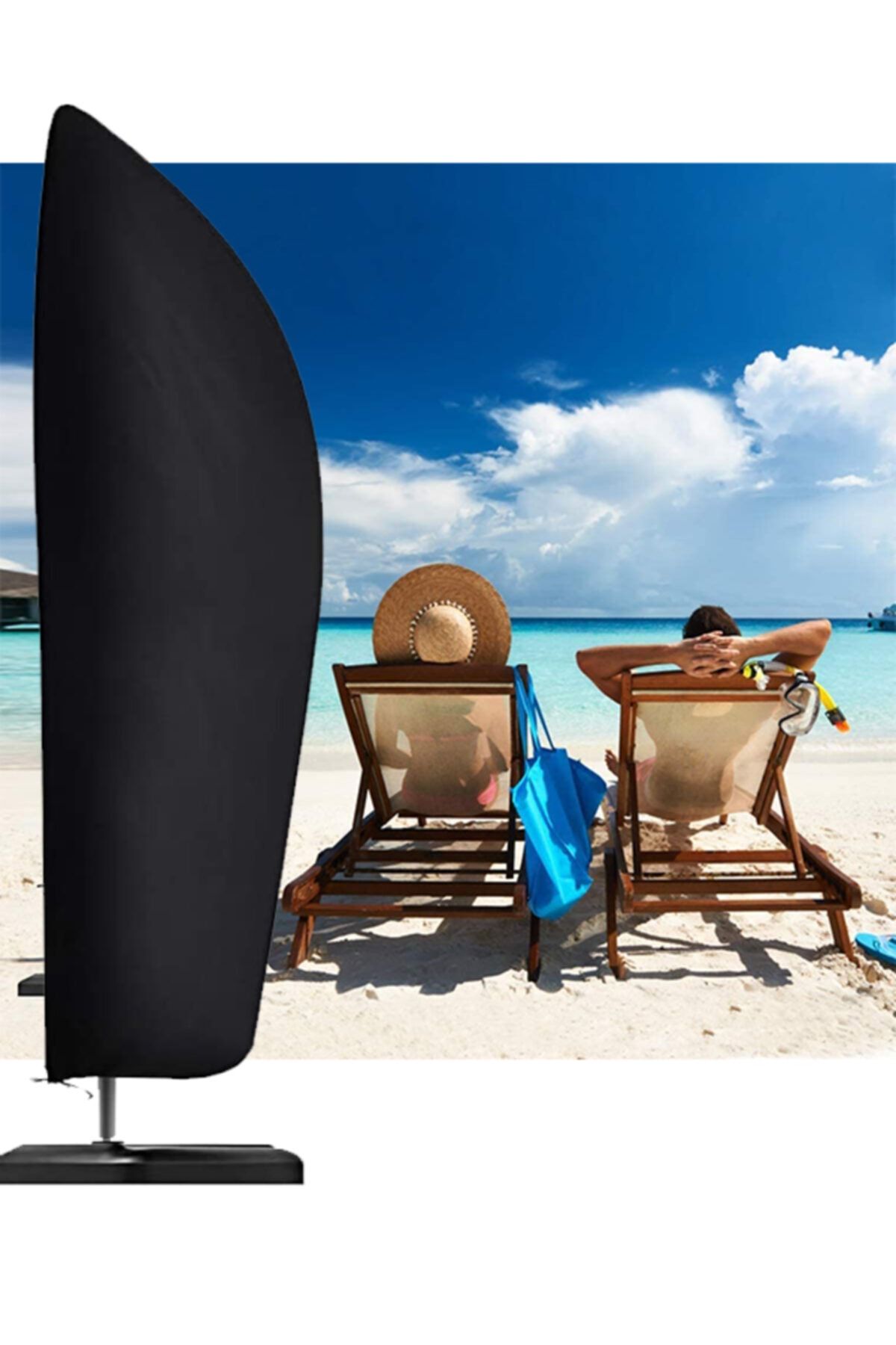CoverPlus Şemsiye Kılıfı Bahçe Şemsiye Koruma Örtüsü Plaj Çadır Su Geçirmez 220x50 Cm