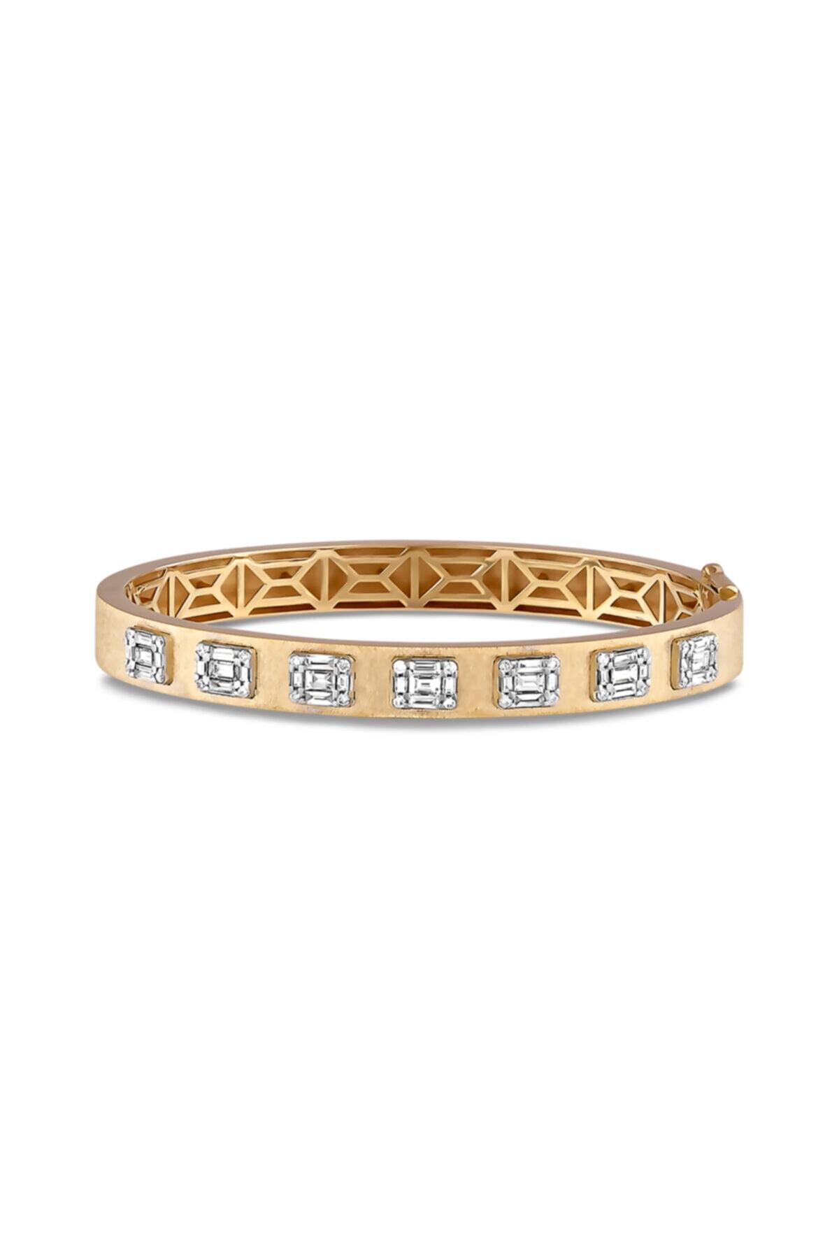 Barok Diamond Baget Pırlanta Kelepçe 1.16 Ct. E Vs2 18k