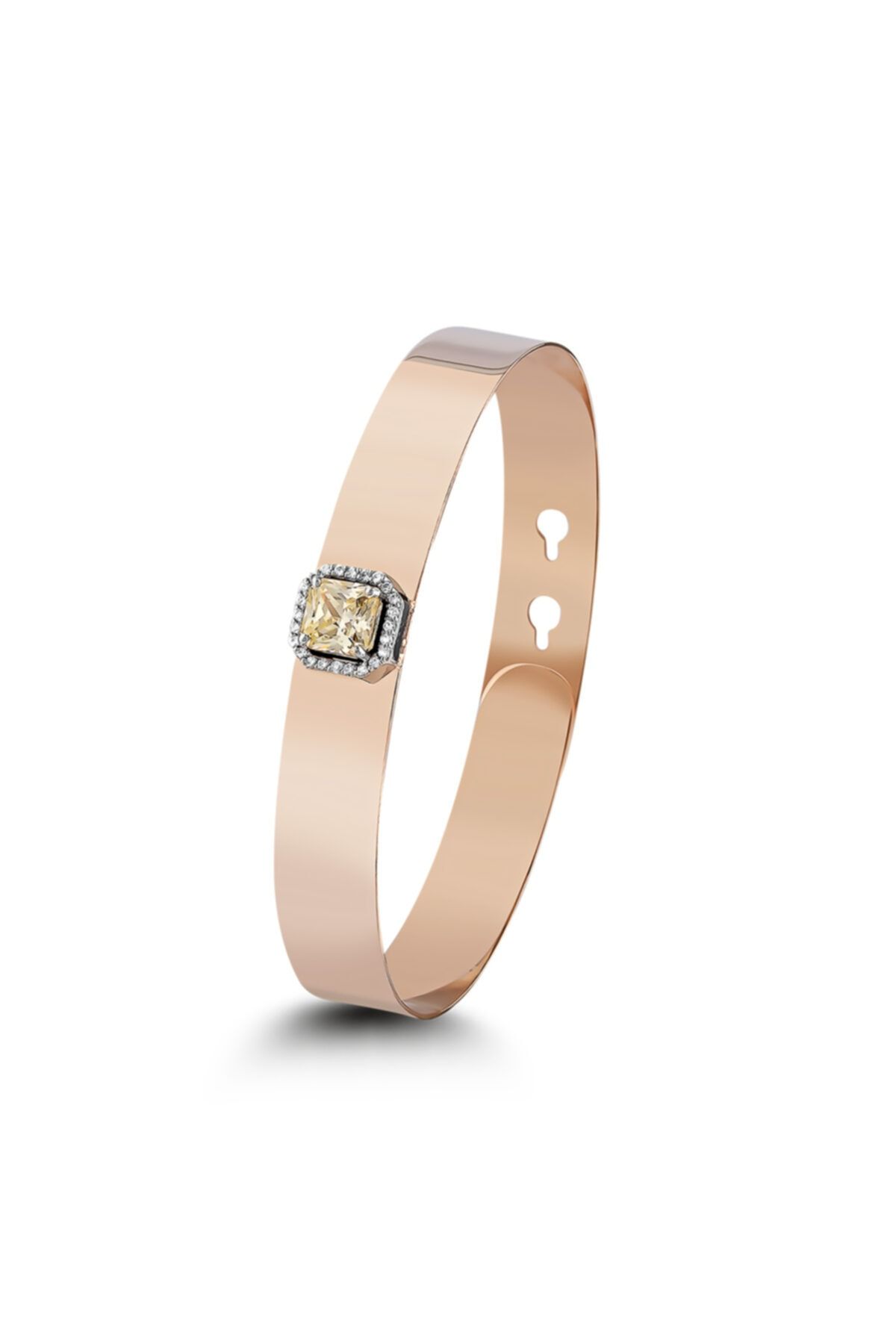 Barok Diamond Citrine Taşlı Pırlanta Kelepçe 2.04 Ct. 18k