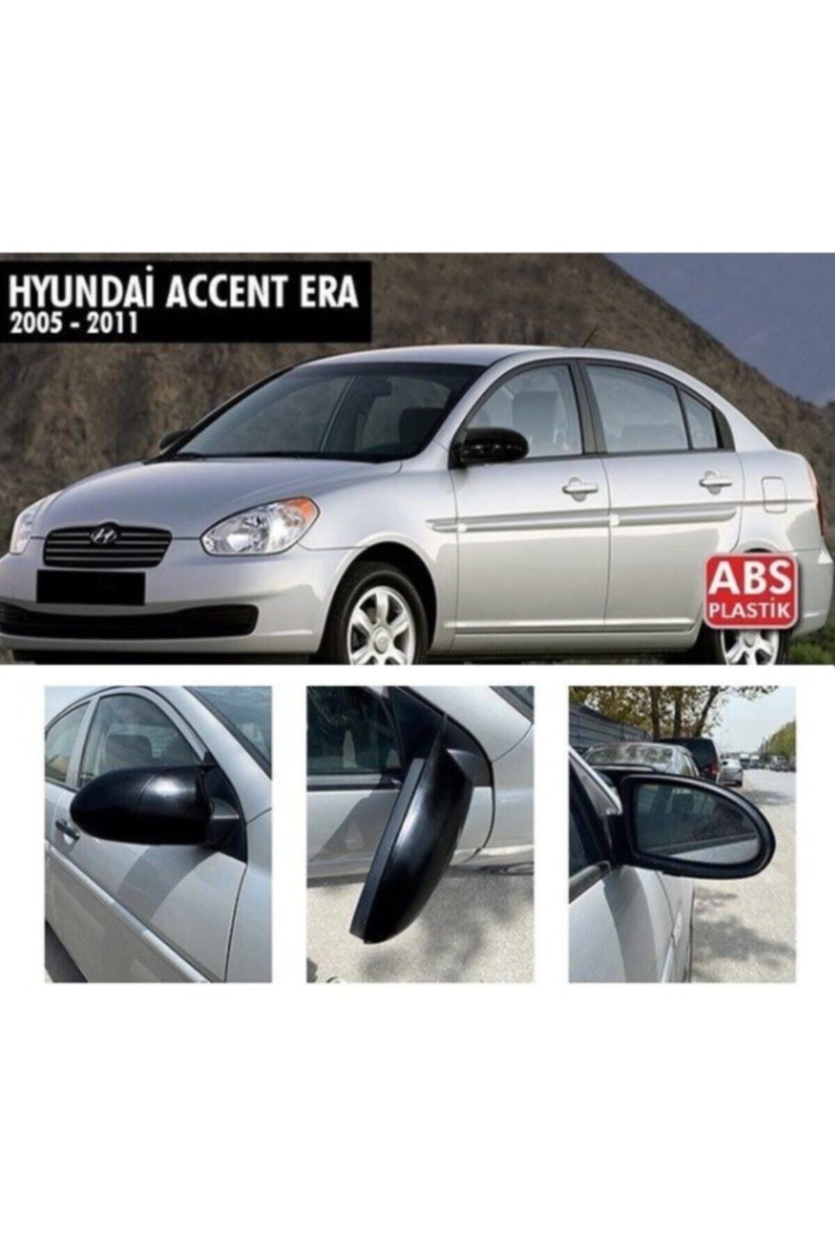 HYM TUNİNG Hyundai Accent Era Bat Mirror Cover Abs Plastic Piano Black  Glossy Black Era Batman Mirror 2005 2011 - Trendyol