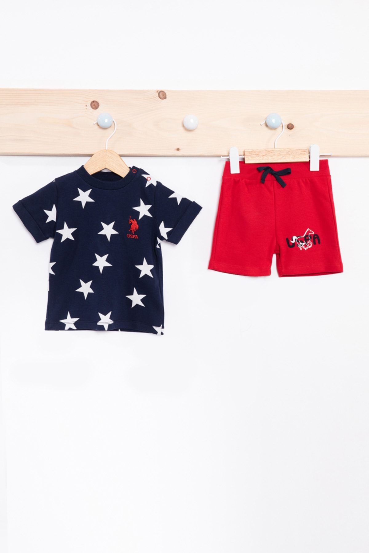 U.S. Polo Assn. Baby Boy Navy Blue 2 Piece Short Sleeve T shirt