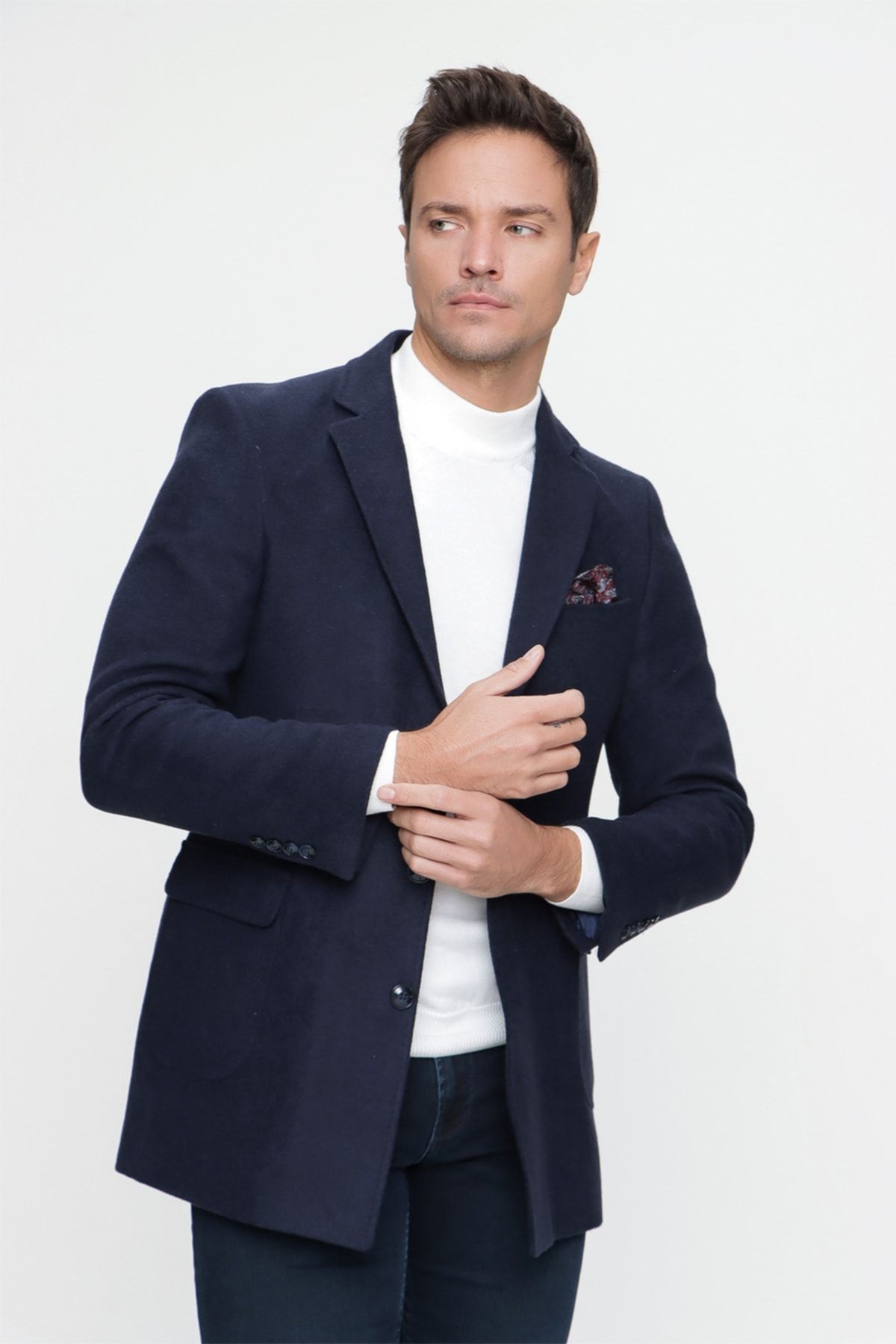 Dark blue on sale coat for men