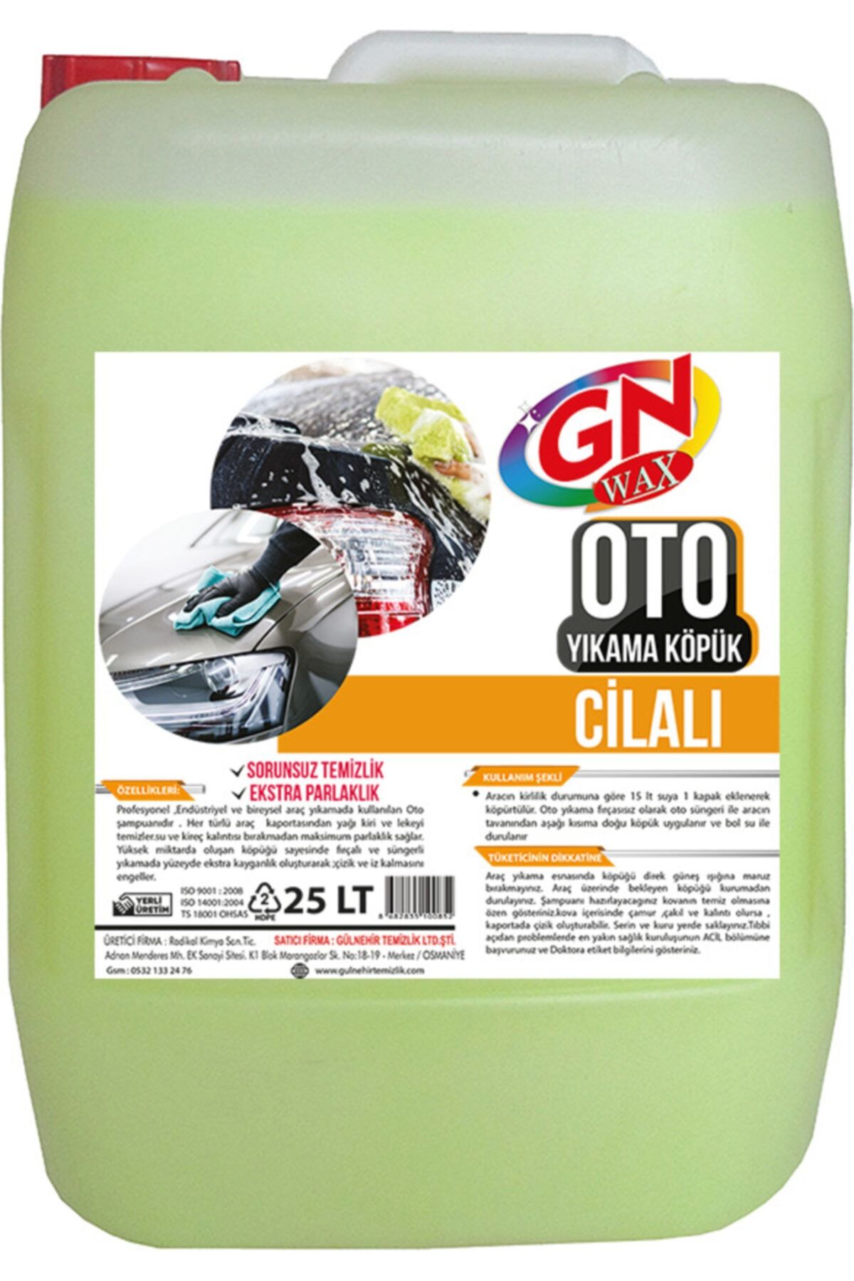GNWAX Oto Yıkama Köpüğü Cilalı 25 Lt