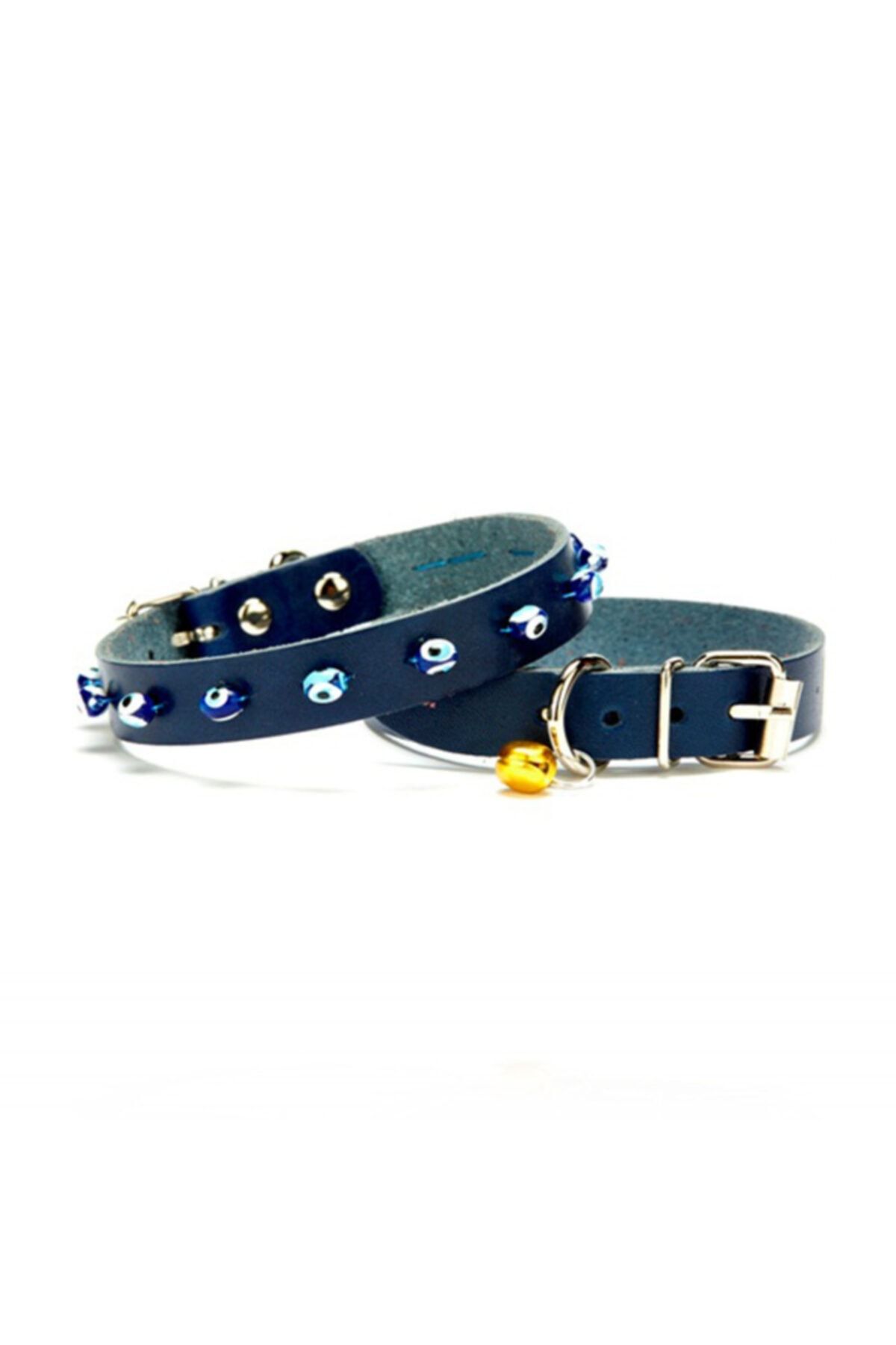 Doggie Nazar Boncuklu Kedi Ve Küçük Irk Köpek Tasması 1,2x26 Cm Mavi Large