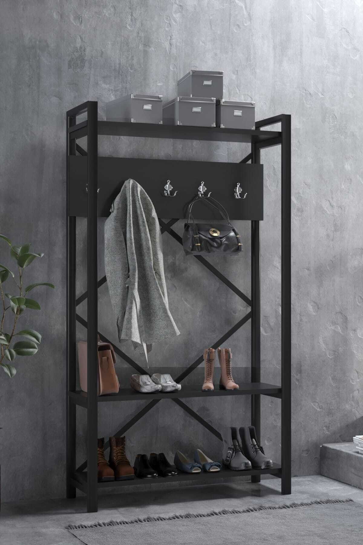 ADKPİETRO Adk1510 Liva Lüx Metal Portmanto Siyah