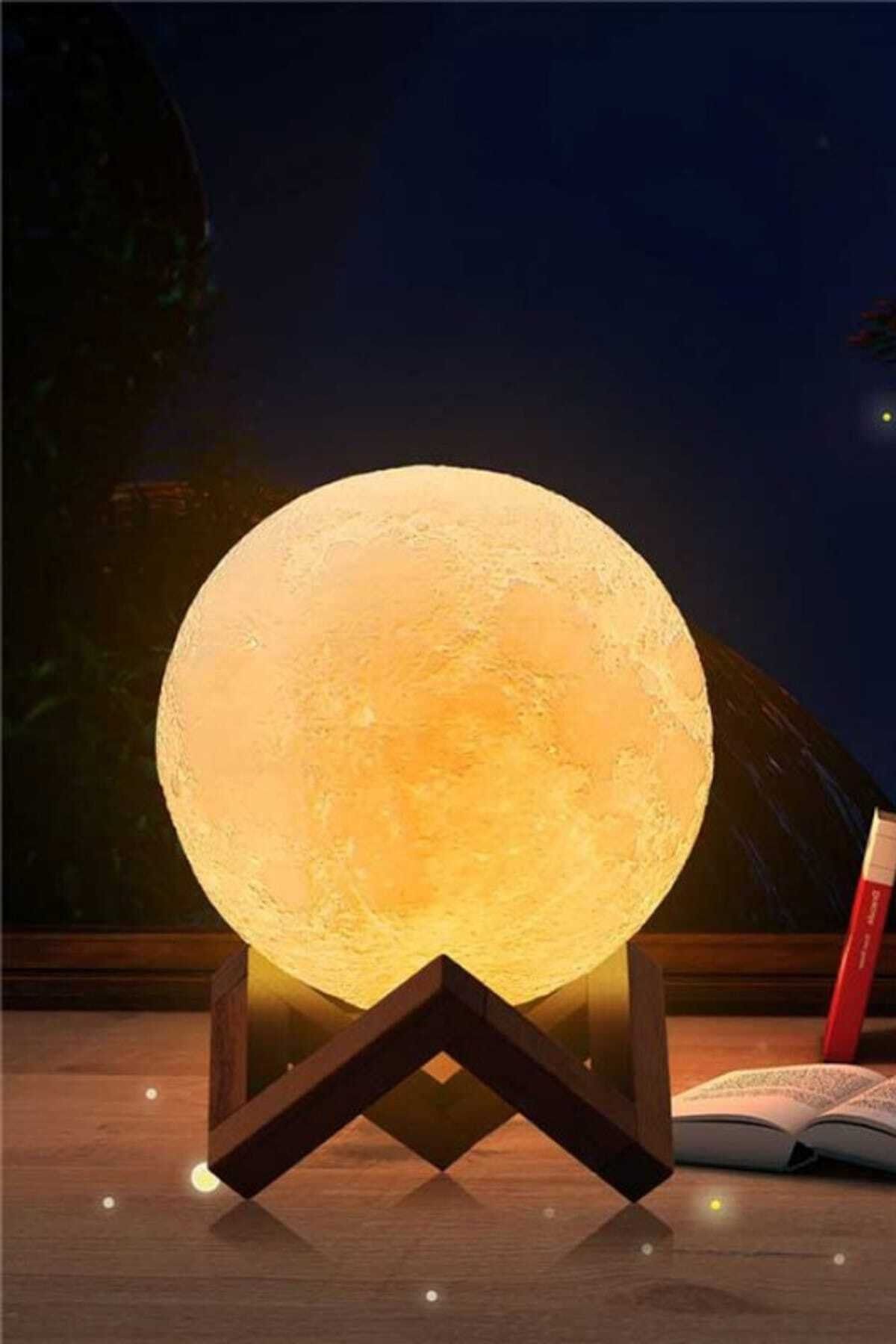 BYLAMP 3d Moon Lamp 16 Renk(14cm)